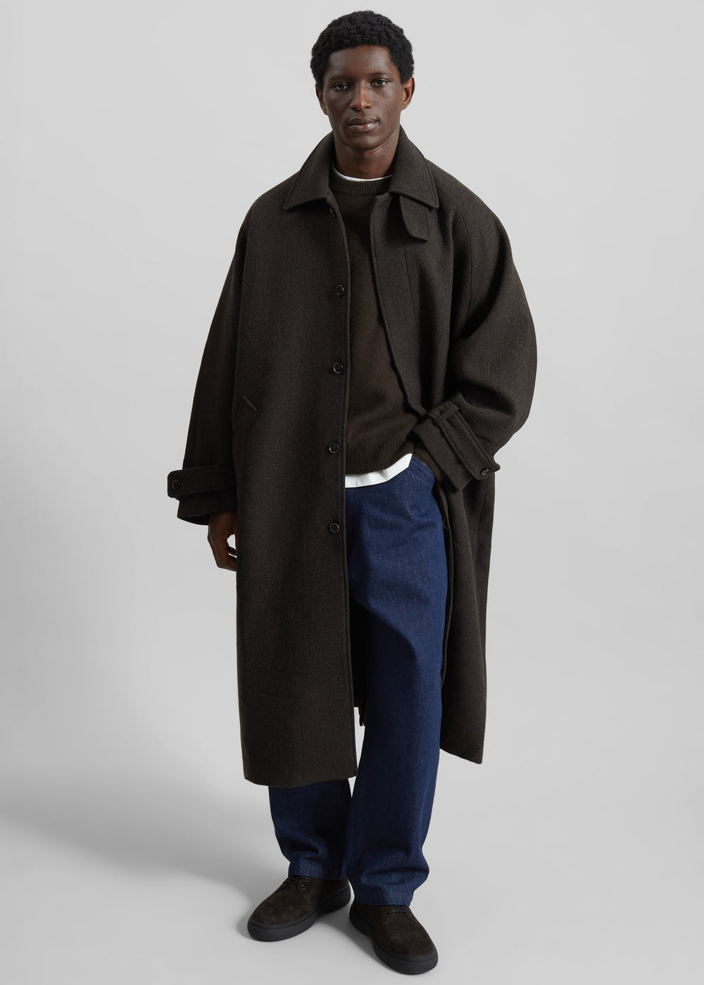 Zach Wool Blend Coat - Brown - 1