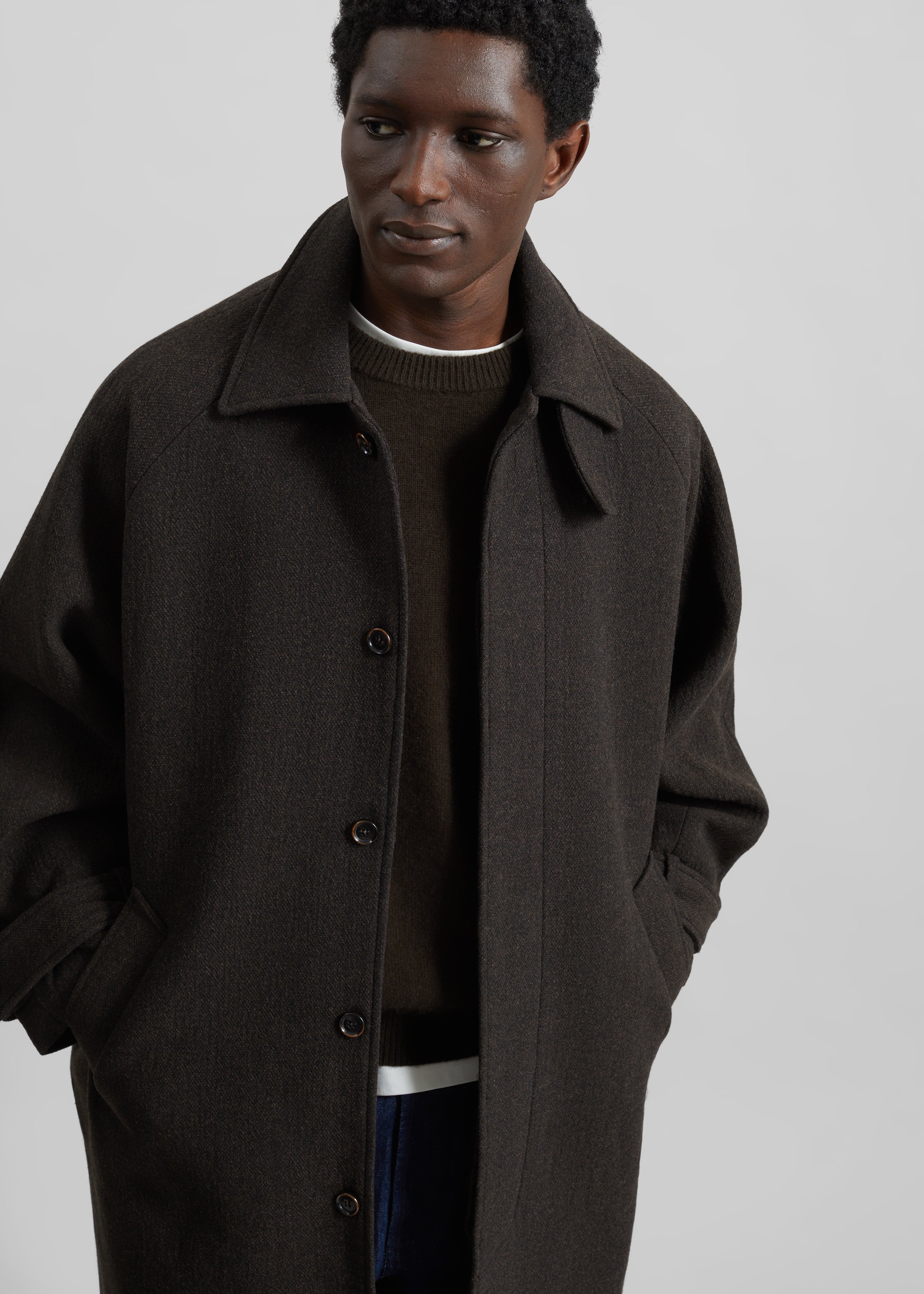 Zach Wool Blend Coat - Brown - 3