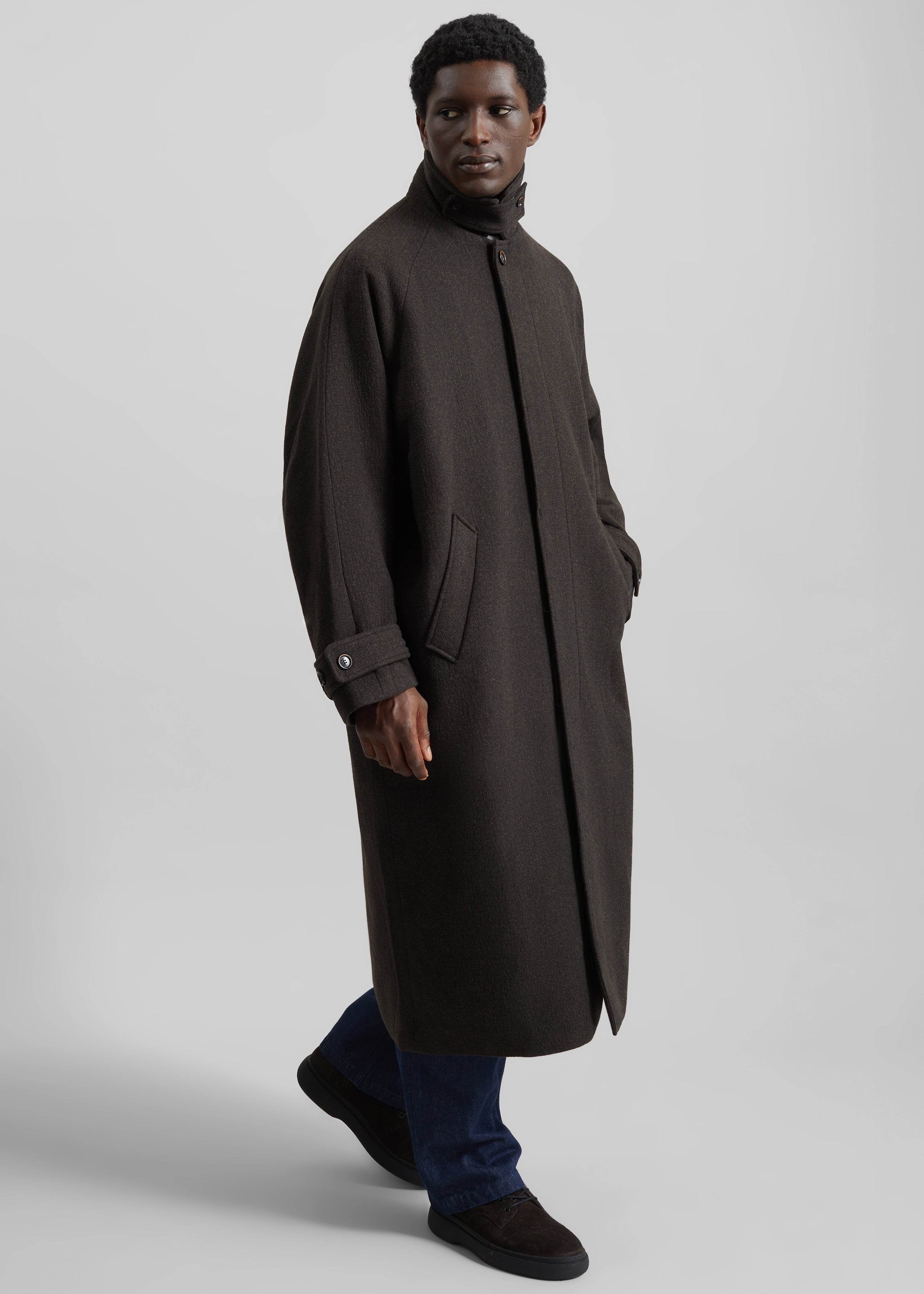 Zach Wool Blend Coat - Brown - 5