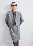 Martella Chevron Blazer - Grey