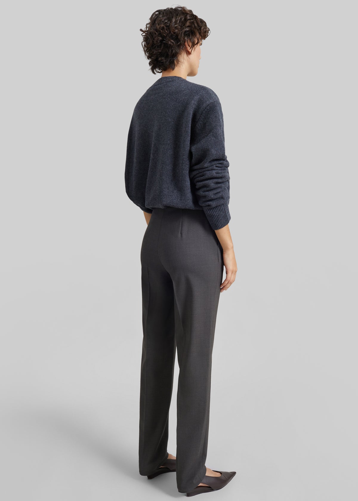 Loulou de Saison Malka Lds Fitted Leg Trousers - Brown Melange
