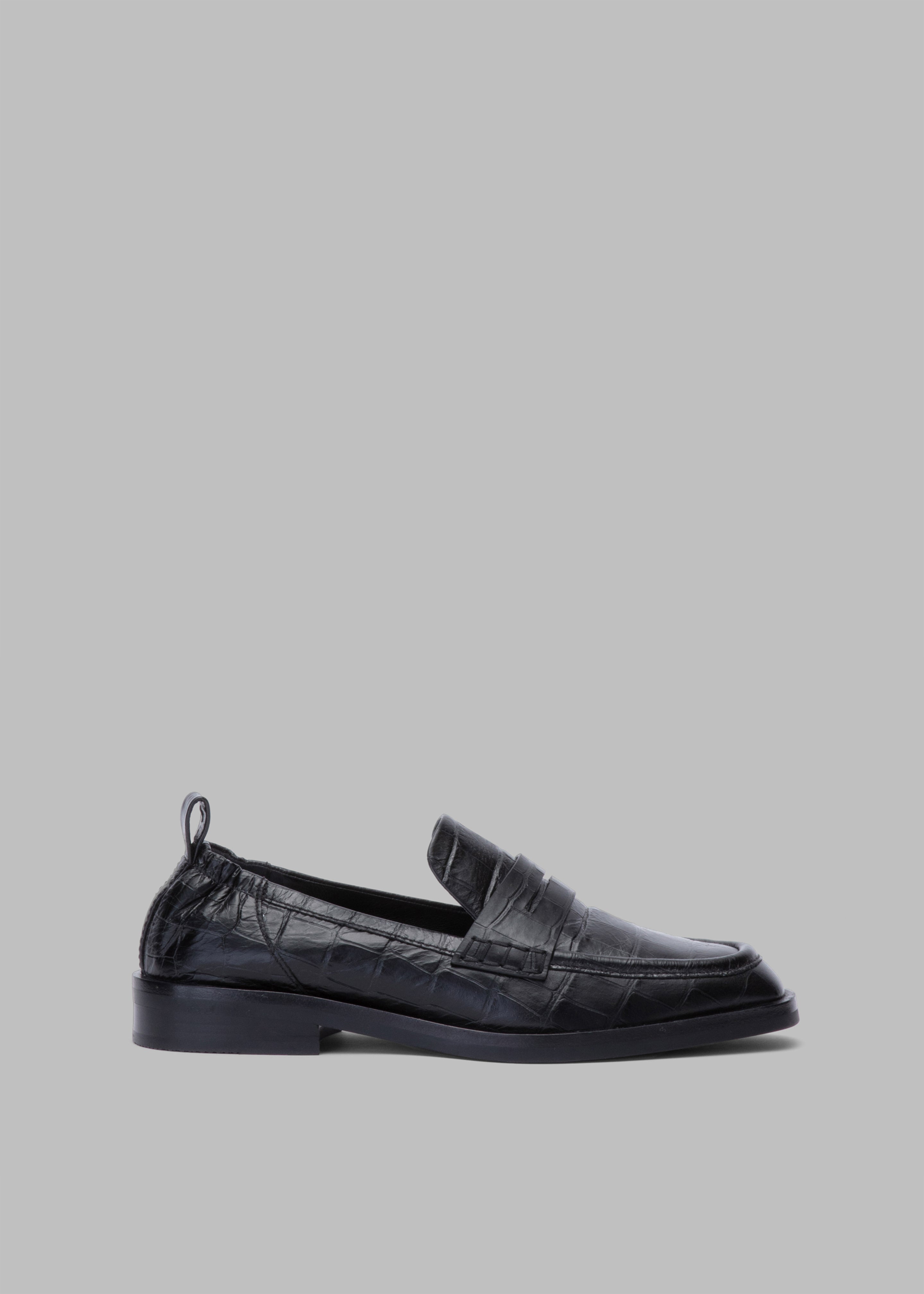 3.1 Phillip Lim Alexa Soft Penny Croco Loafers - Black - 1