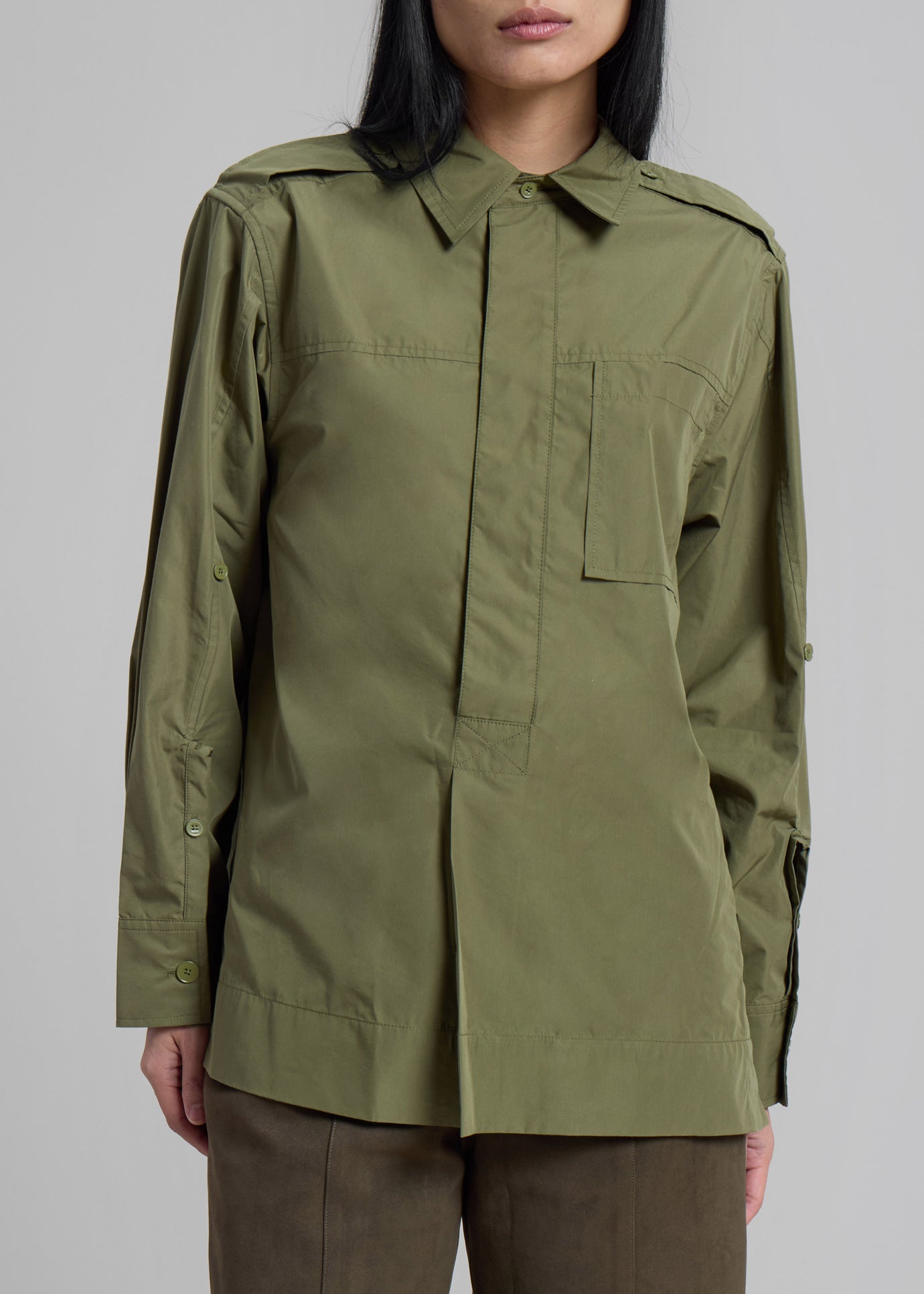 3.1 Phillip Lim Classic Relaxed Shirt - Olive - 1