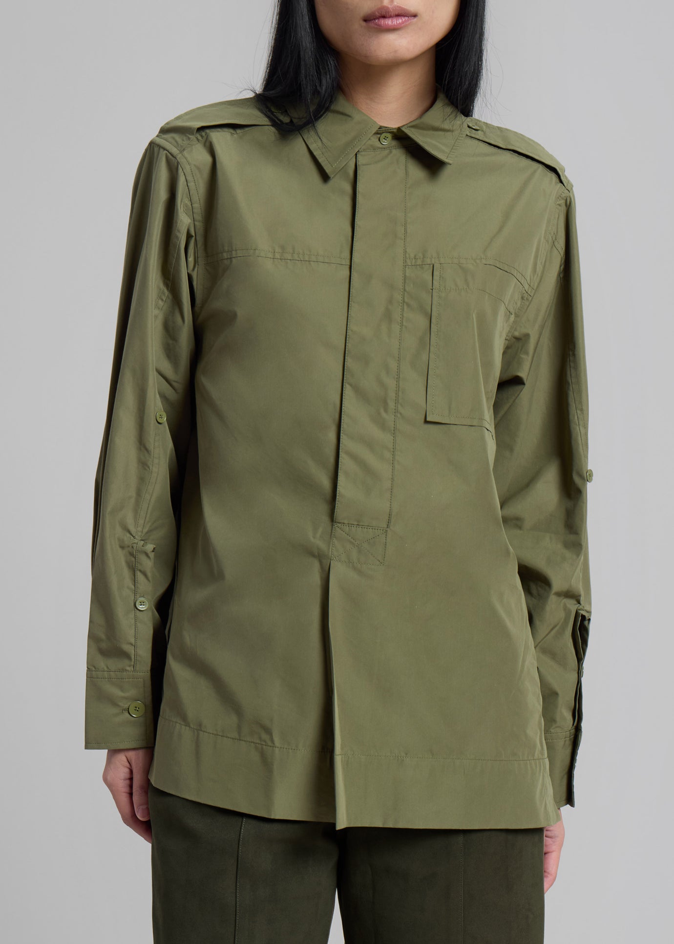 3.1 Phillip Lim Classic Relaxed Shirt - Olive - 1