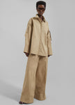 3.1 Phillip Lim Double Pleated Wide Leg Trousers - Khaki