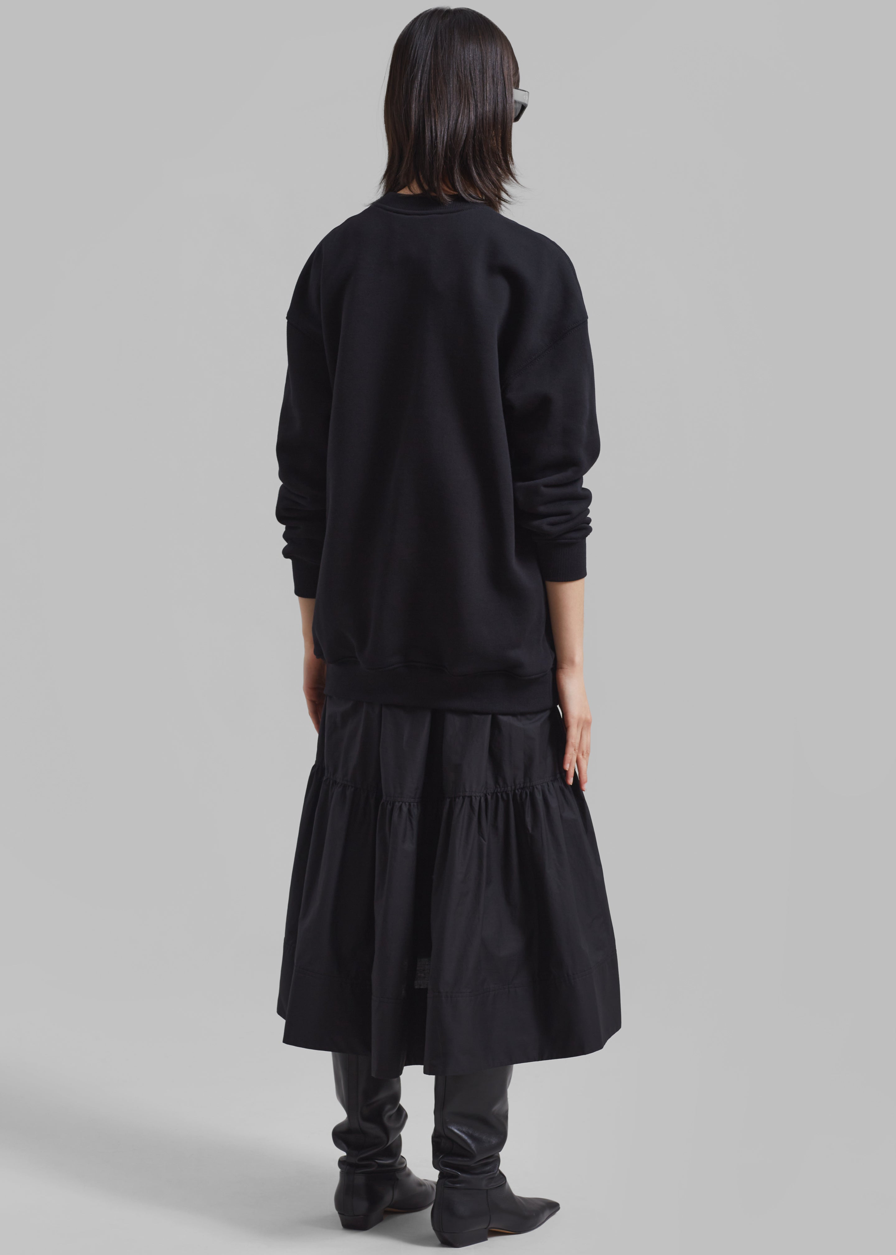 3.1 Phillip Lim French Terry Oversized Midi Dress - Black - 5