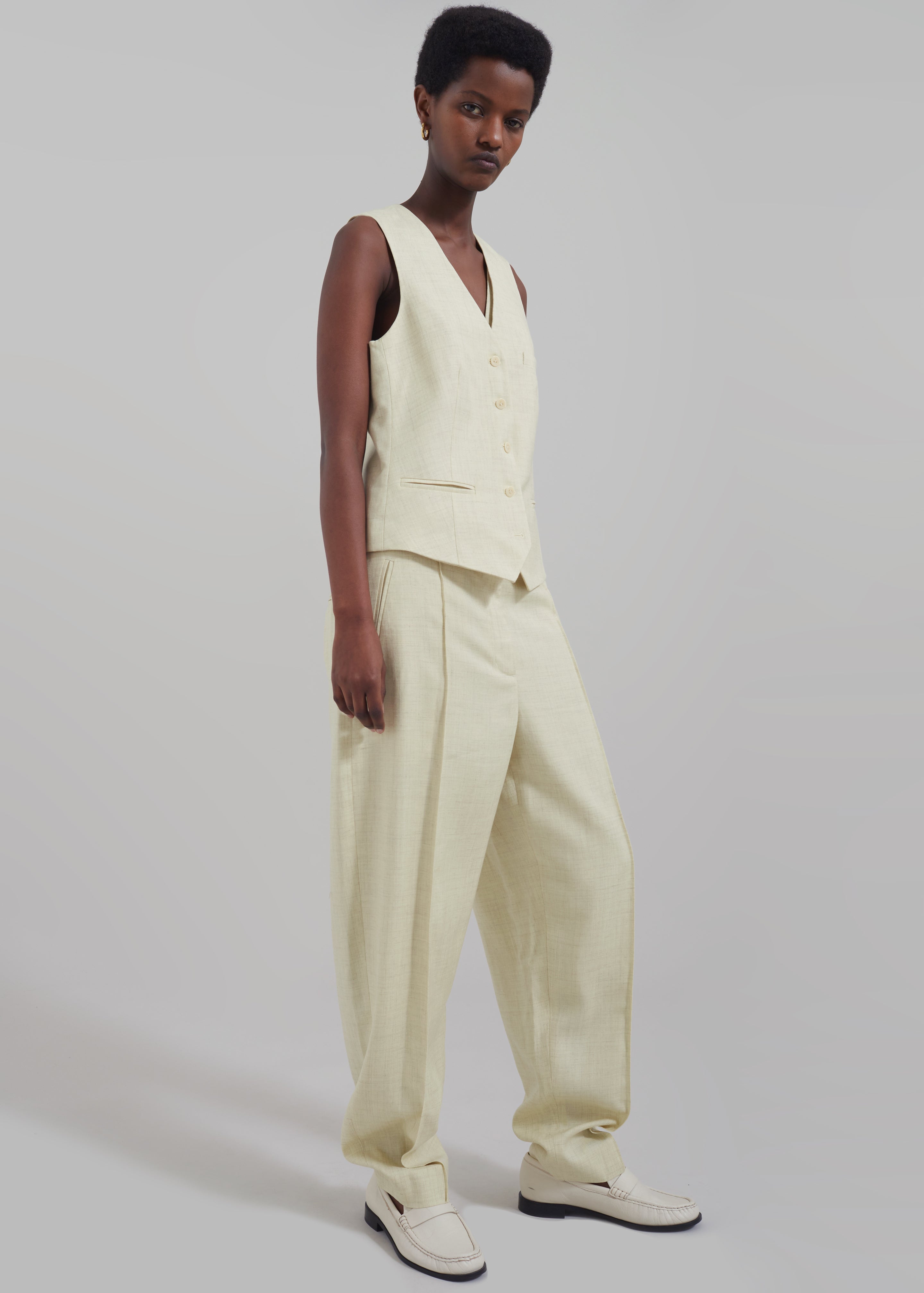 3.1 Phillip Lim Tailored Belted Tapered Trousers - Limoncello - 5