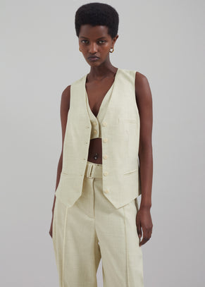 3.1 Phillip Lim Tailored Vest with Set-In Bra - Limoncello