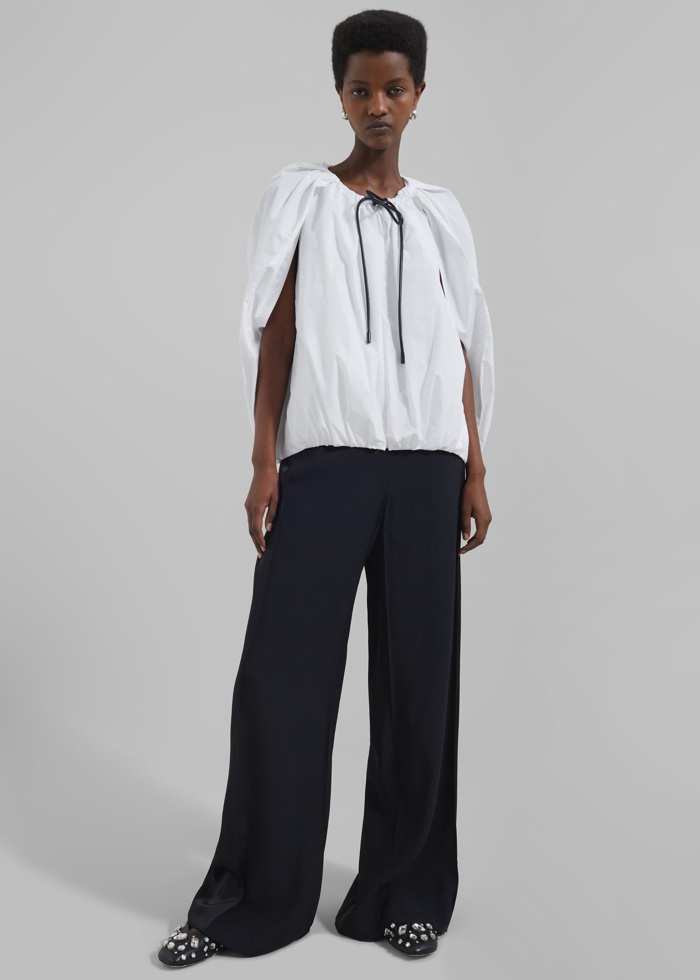 3.1 Phillip Lim Cocoon Zip Top With Cord Detail - White