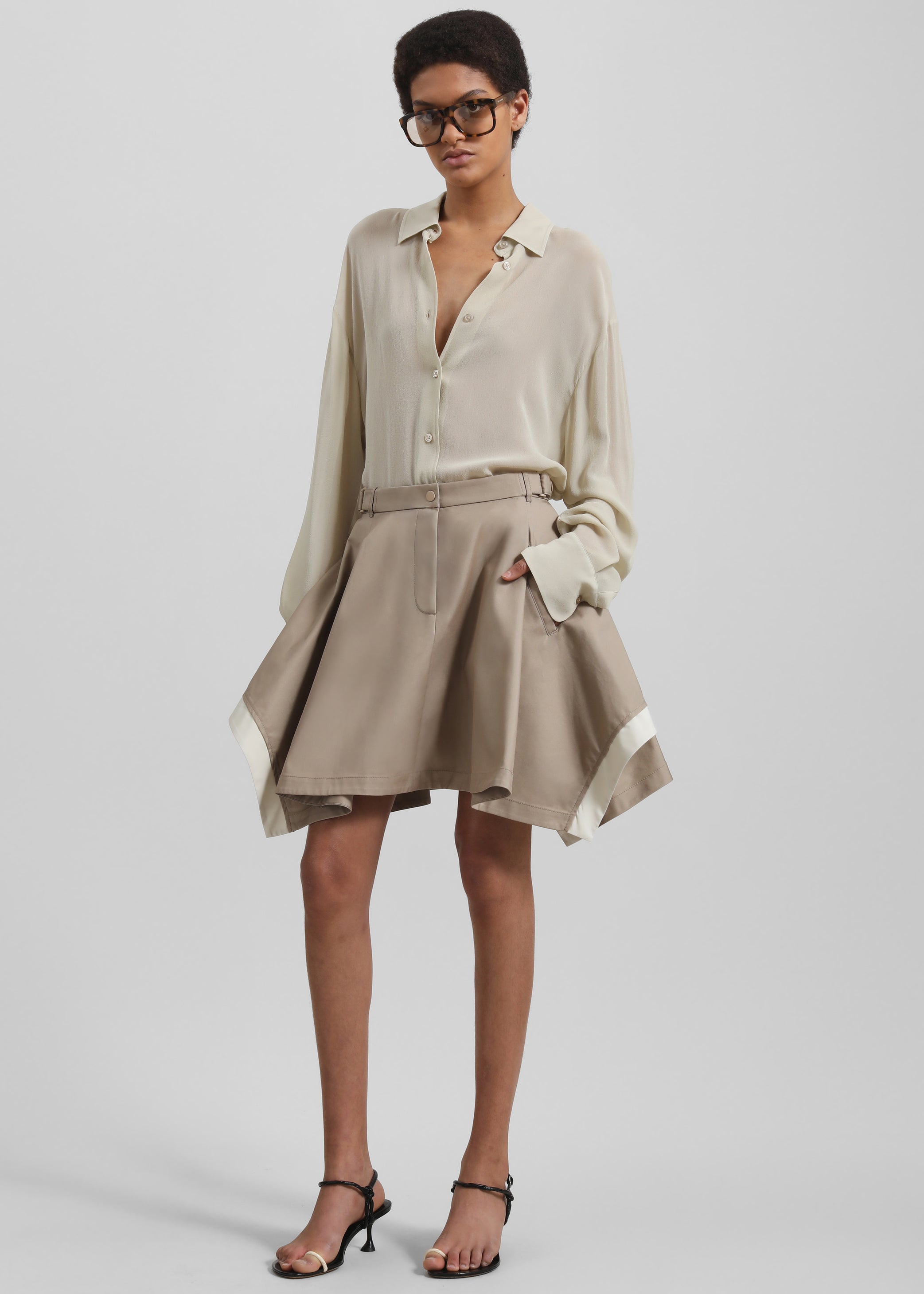 Shop the look image for 3.1 Phillip Lim Flounce Mini Skirt - Khaki