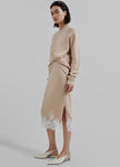 3.1 Philip Lim Long Sleeve Draped Knit Dress - Beige