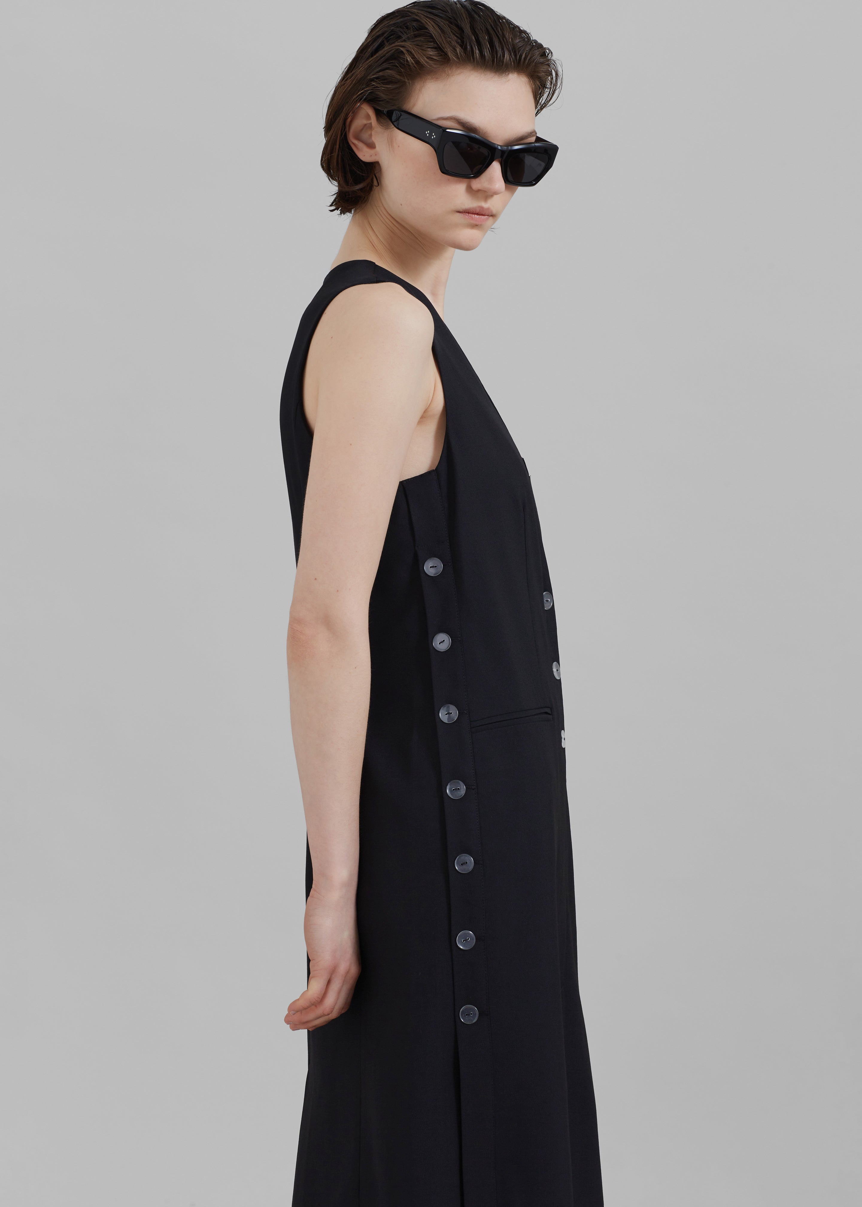 3.1 Phillip Lim Tailored Vest Dress with Set-In Bra - Black - 5