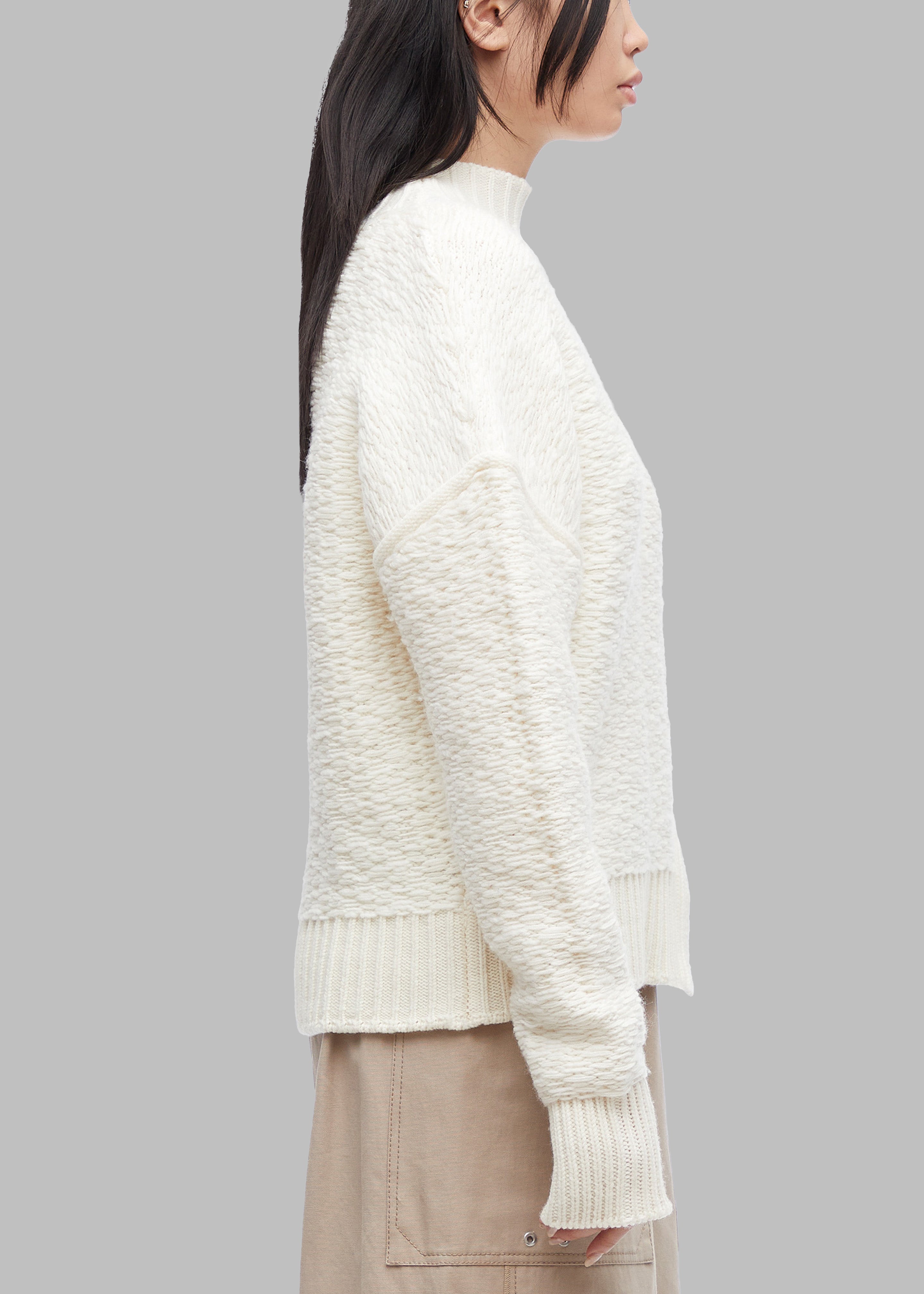 3.1 Phillip Lim Wool Jacquard Turtleneck Sweater - Ivory