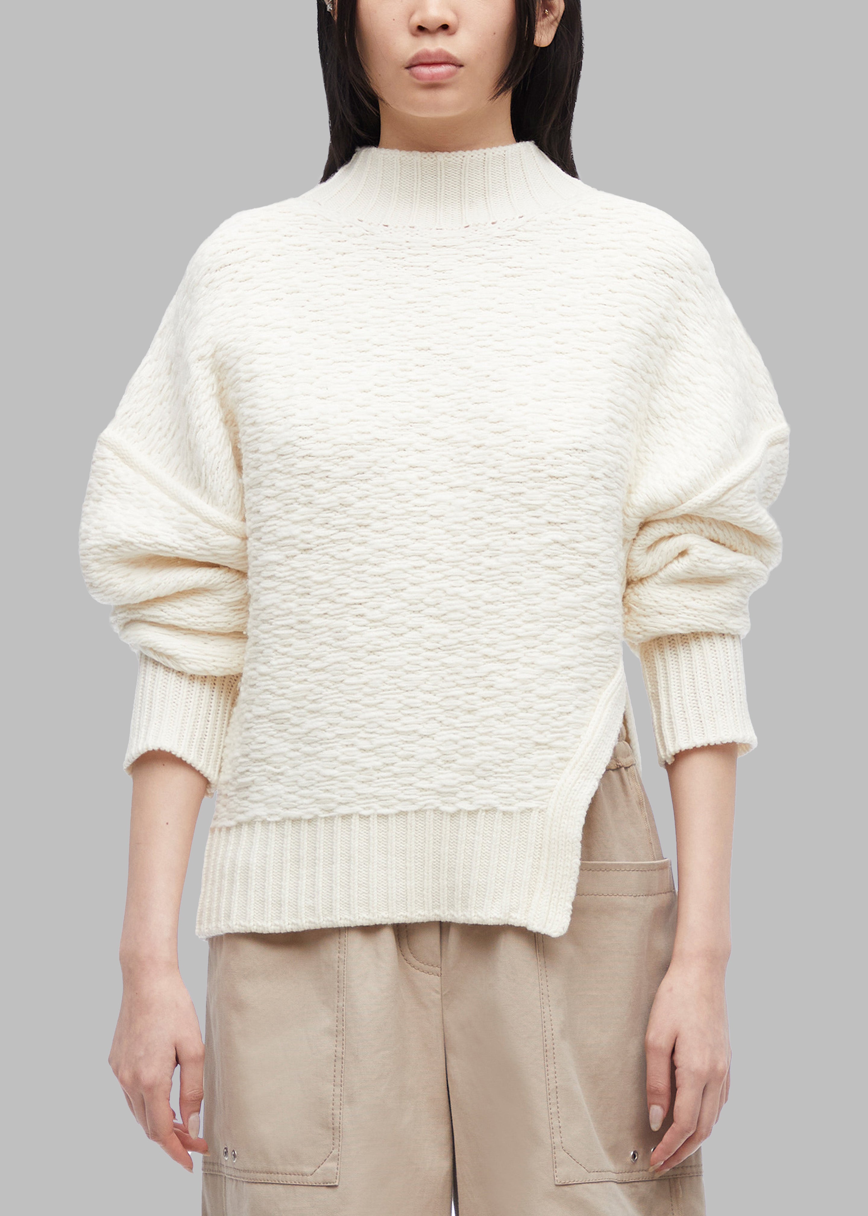 3.1 Phillip Lim Wool Jacquard Turtleneck Sweater - Ivory - 2