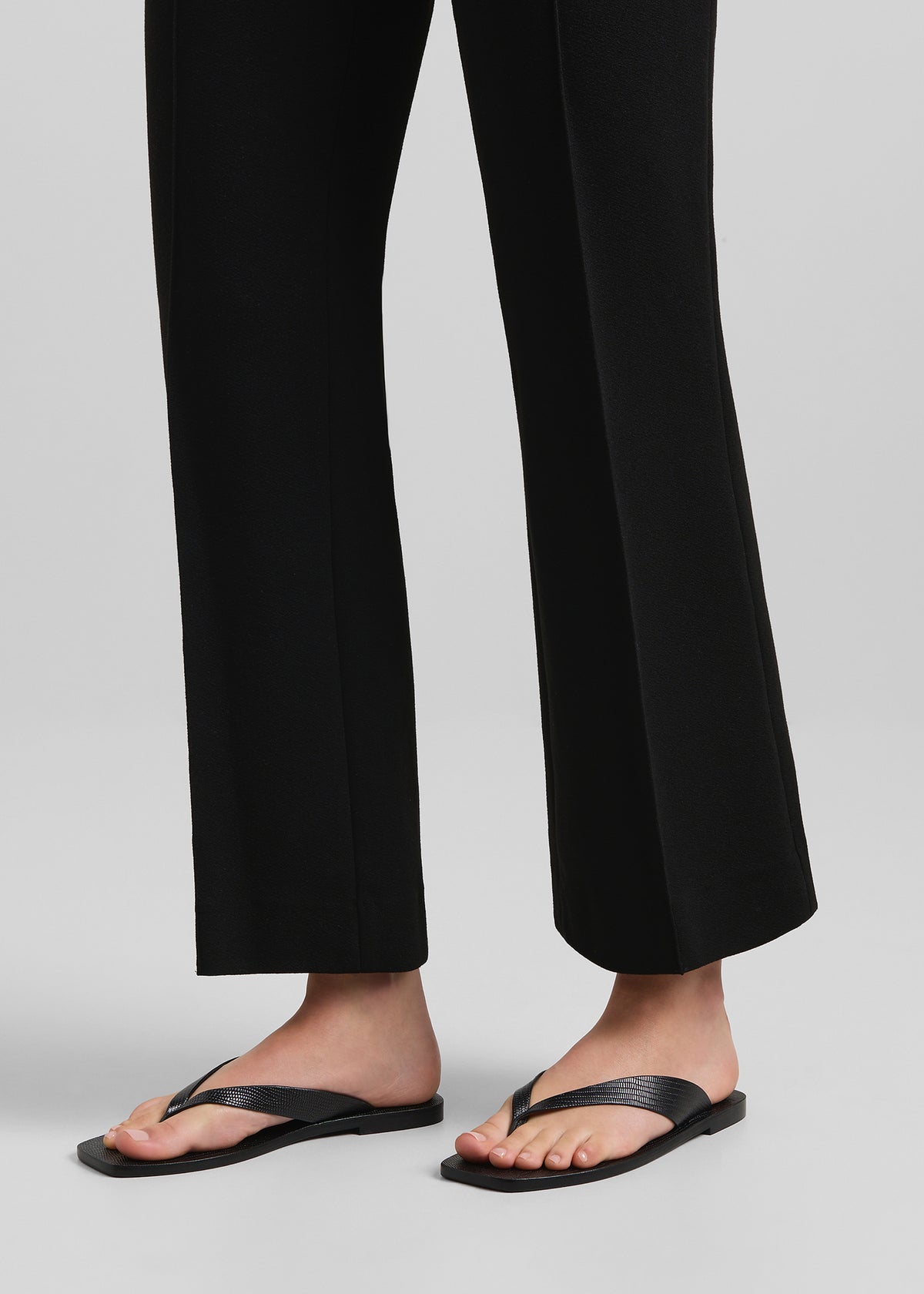 A.Emery The Kinto Sandals - Black Embossed Lizard - 2