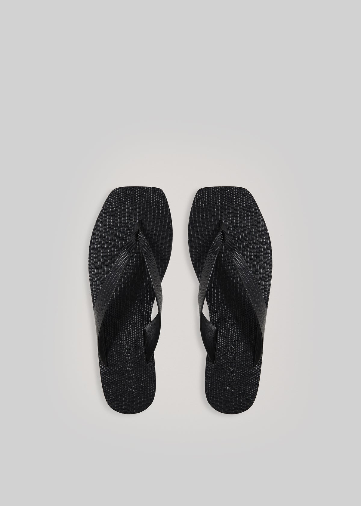 A.Emery The Kinto Sandals - Black Embossed Lizard - 3