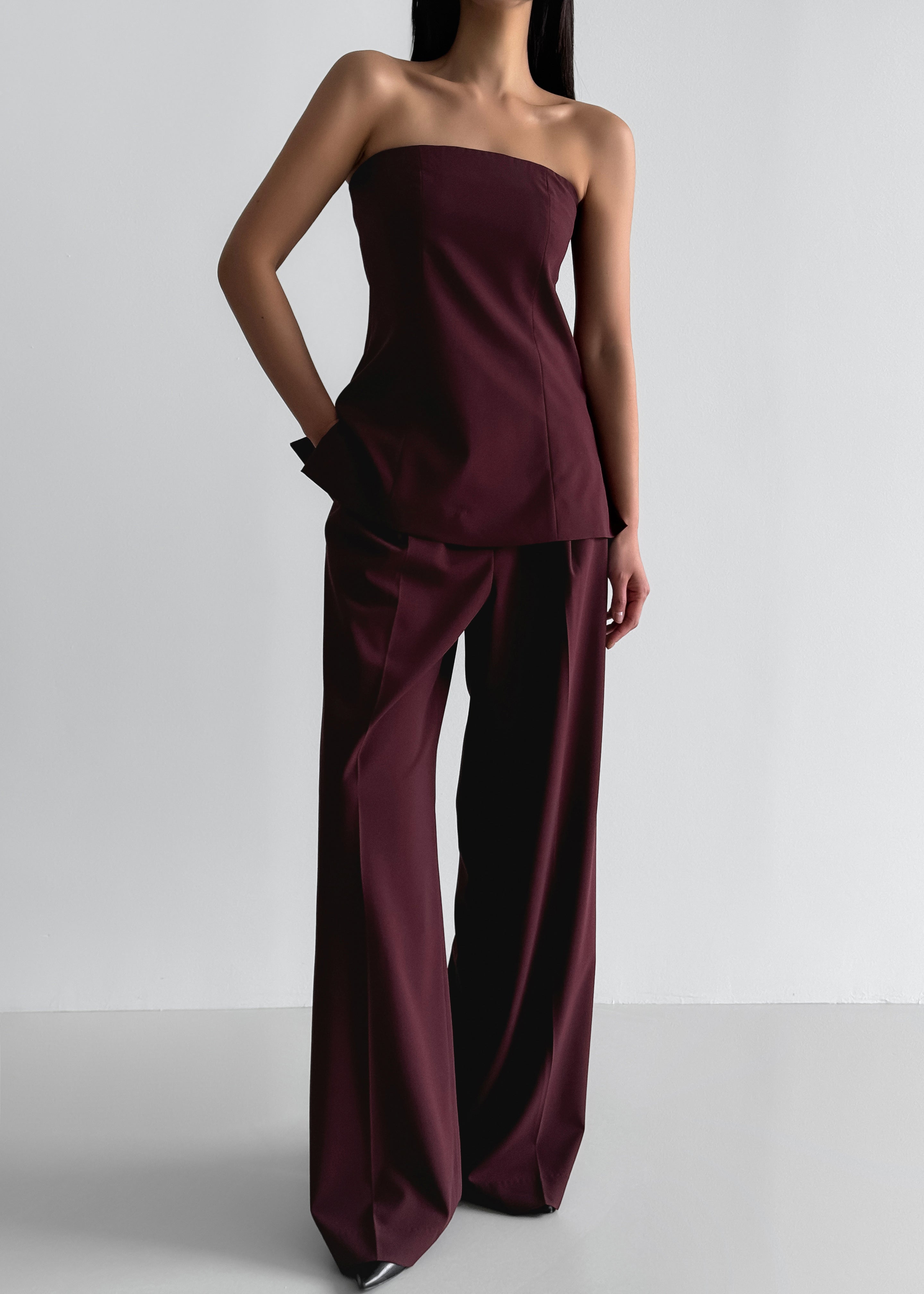 Abbie Trousers - Burgundy - 3