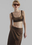 Ada Satin Bra Top - Brown