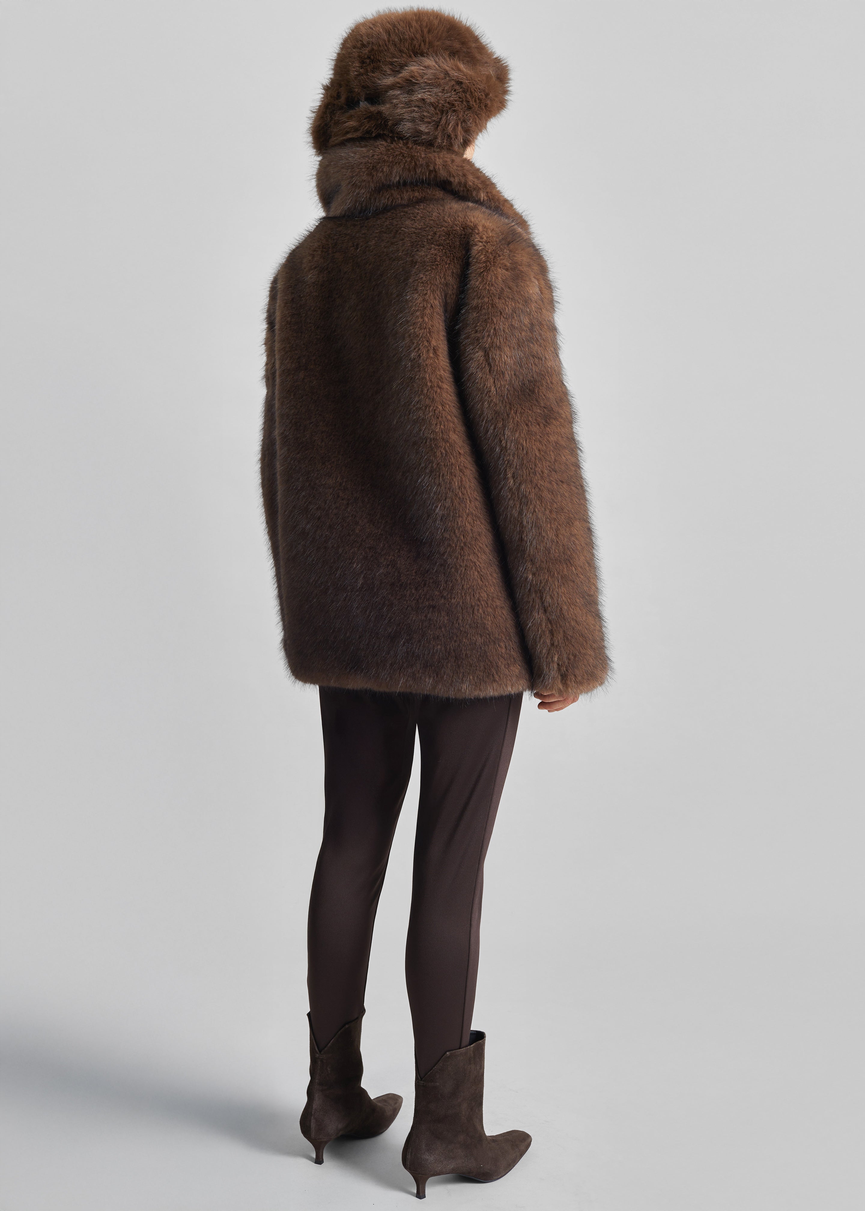 Adamello Faux Fur Short Coat - Brown – The Frankie Shop