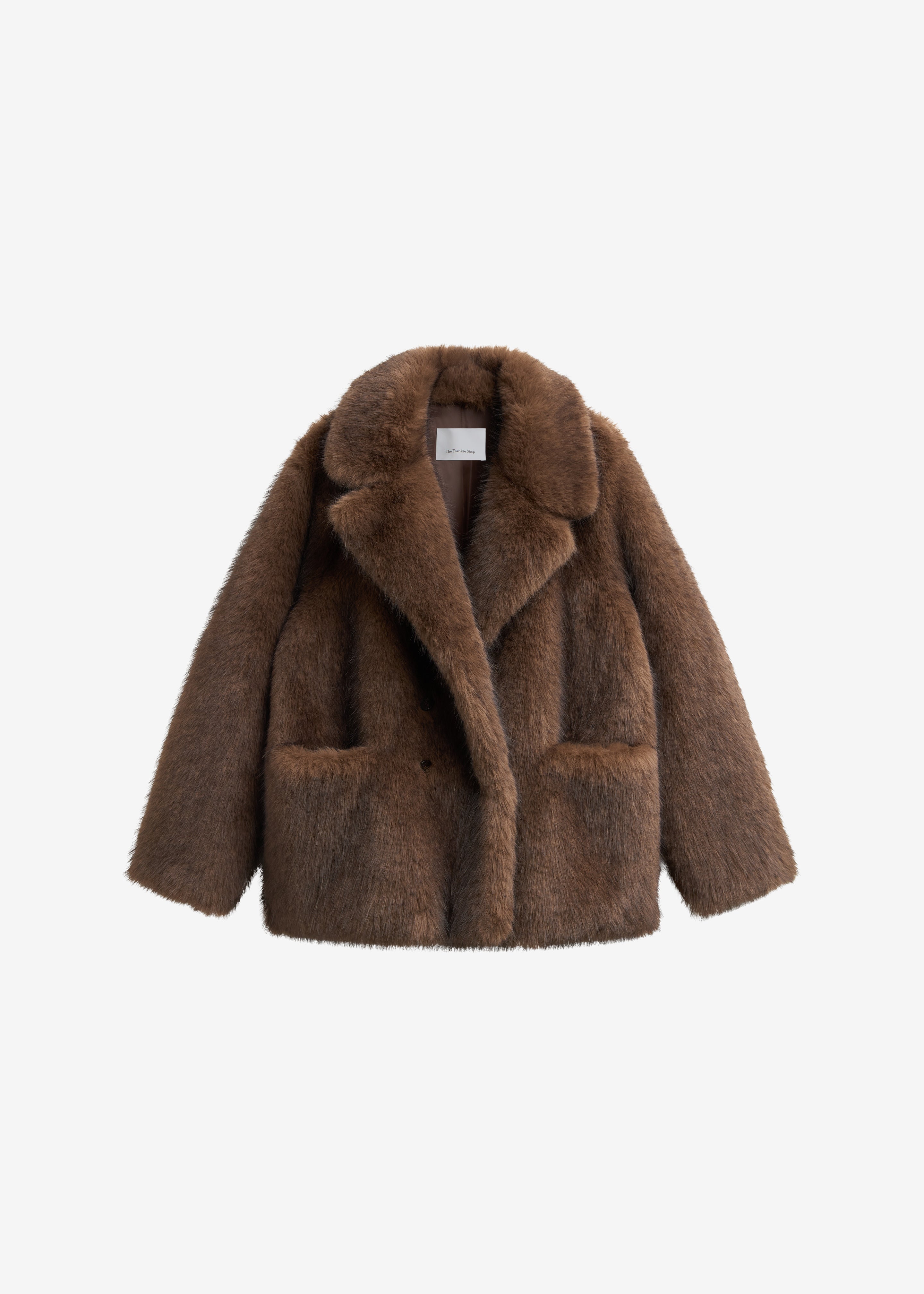 Adamello Faux Fur Short Coat - Brown – The Frankie Shop