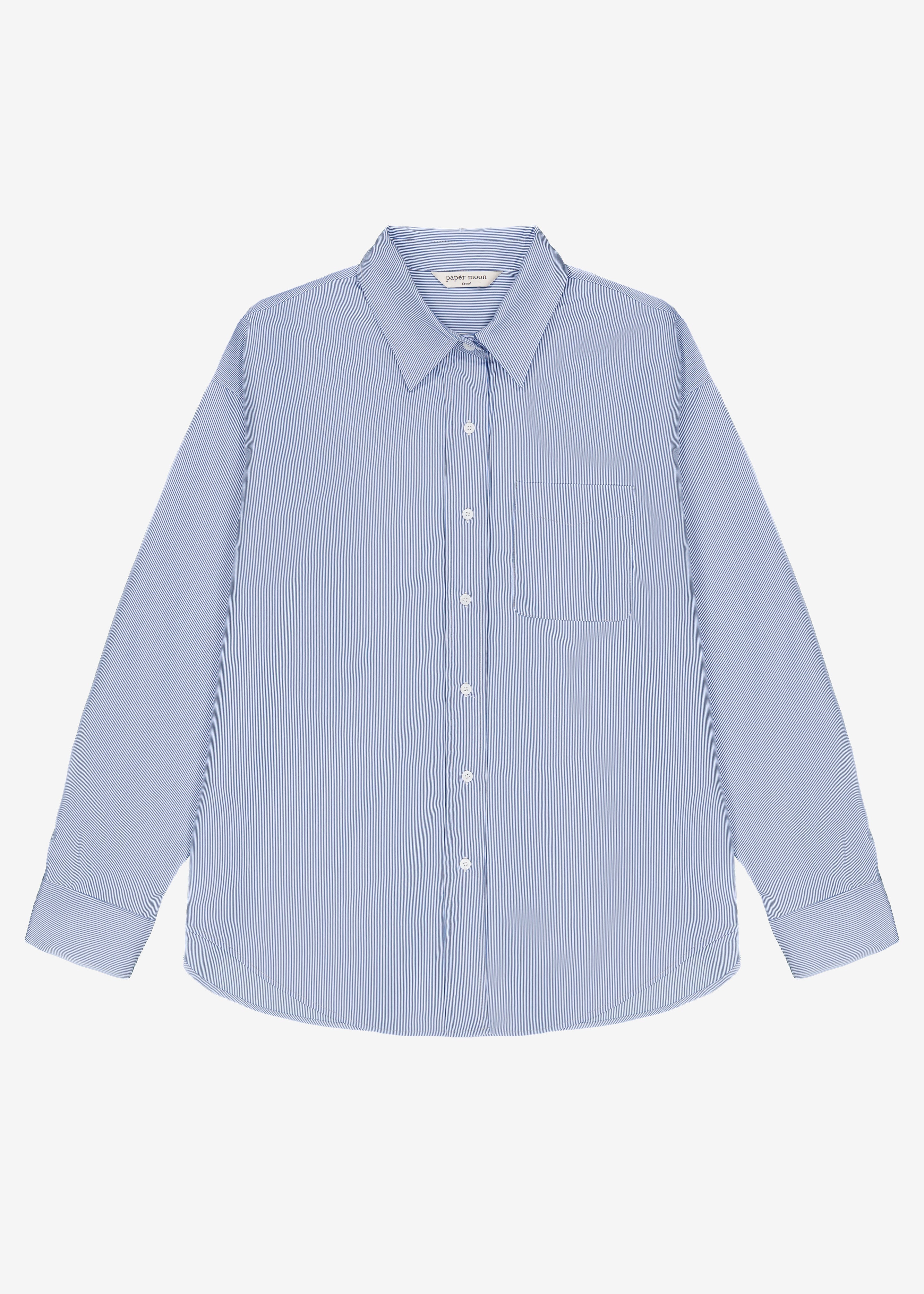 Addie Button Down Shirt - Blue Stripe - 7