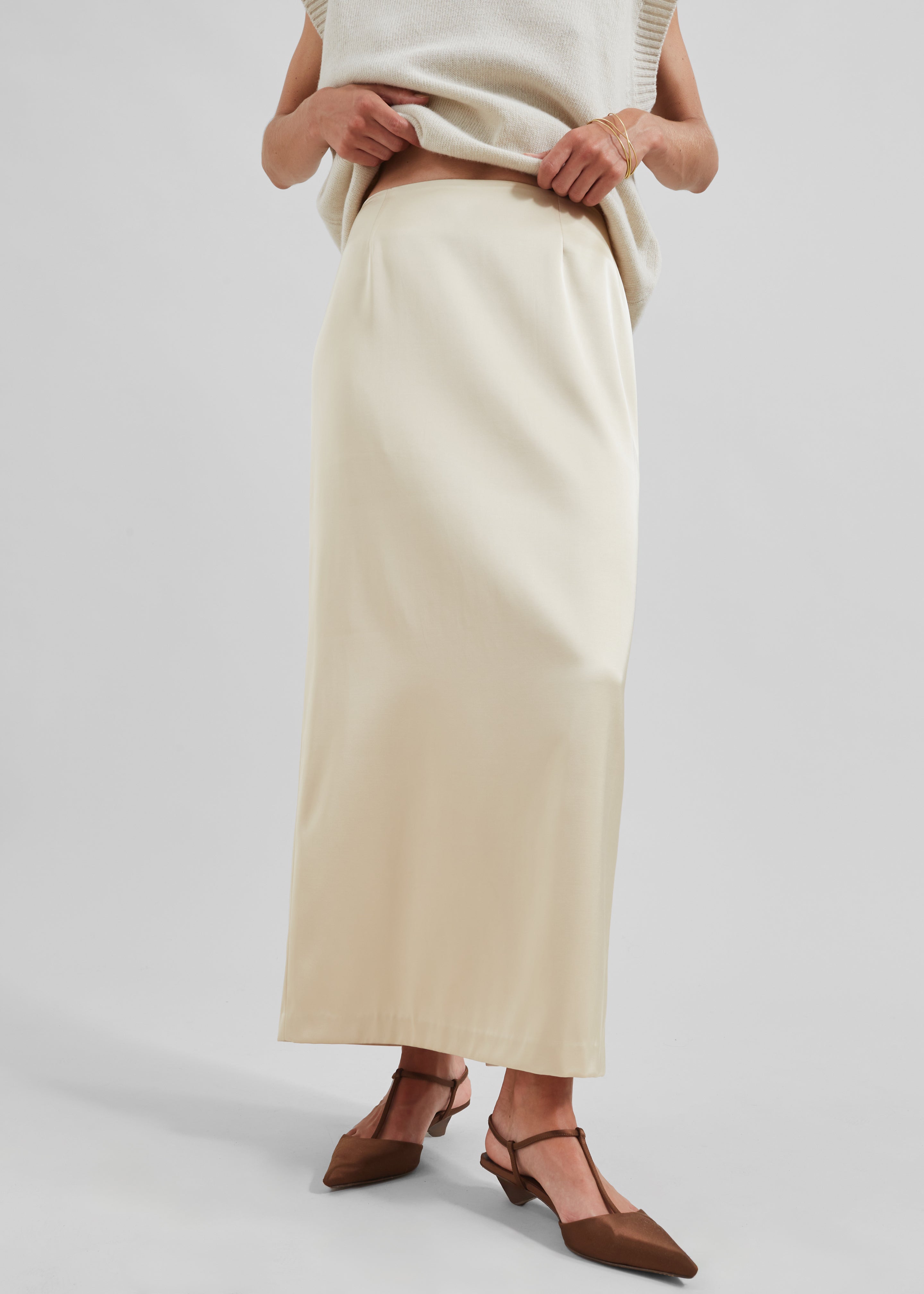 Adriana Midi Skirt - Beige - 2