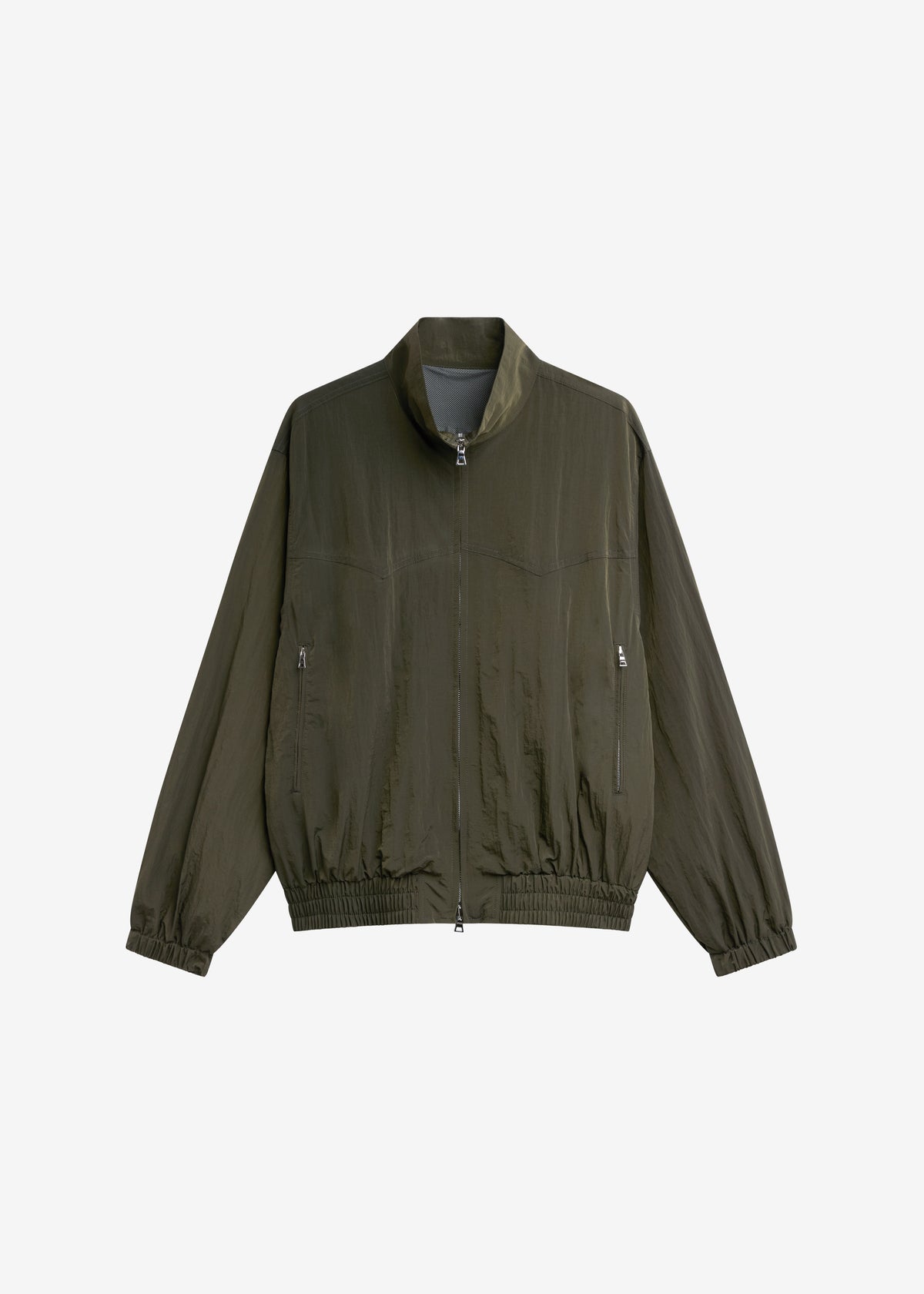Adry Crinkled Bomber Jacket - Dark Olive