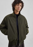 Adry Crinkled Bomber Jacket - Dark Olive