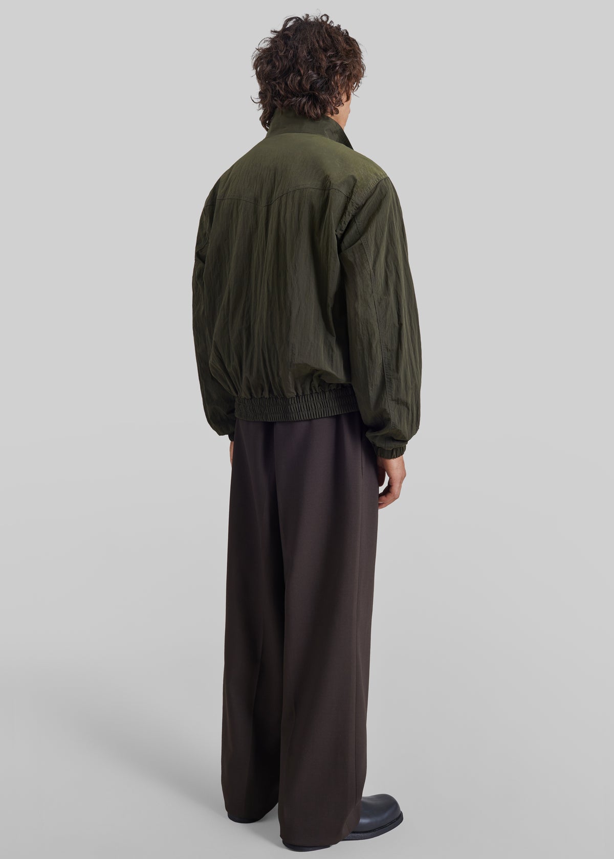 Adry Crinkled Bomber Jacket - Dark Olive