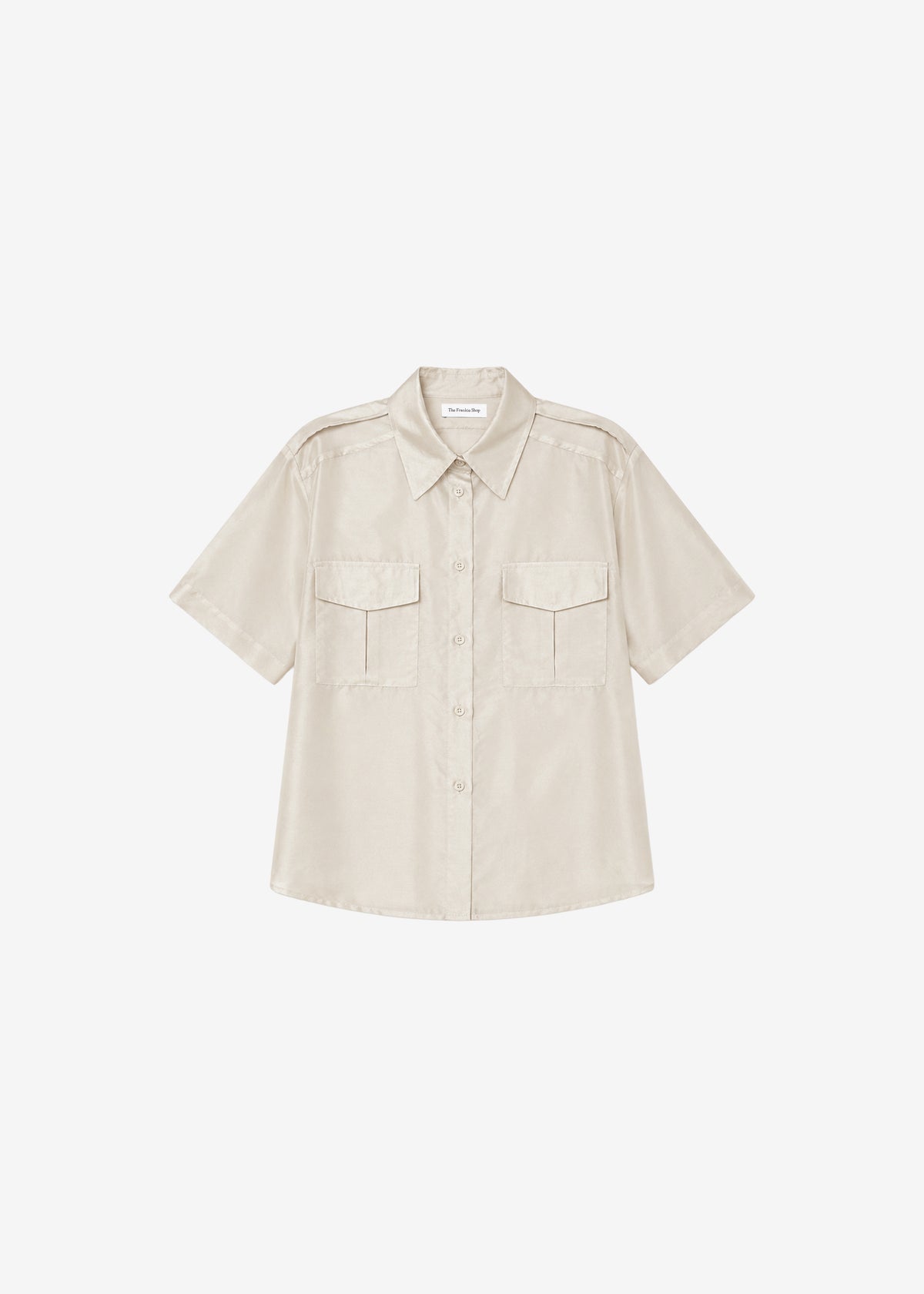 Aduna Satin Utility Shirt - Light Beige - 9