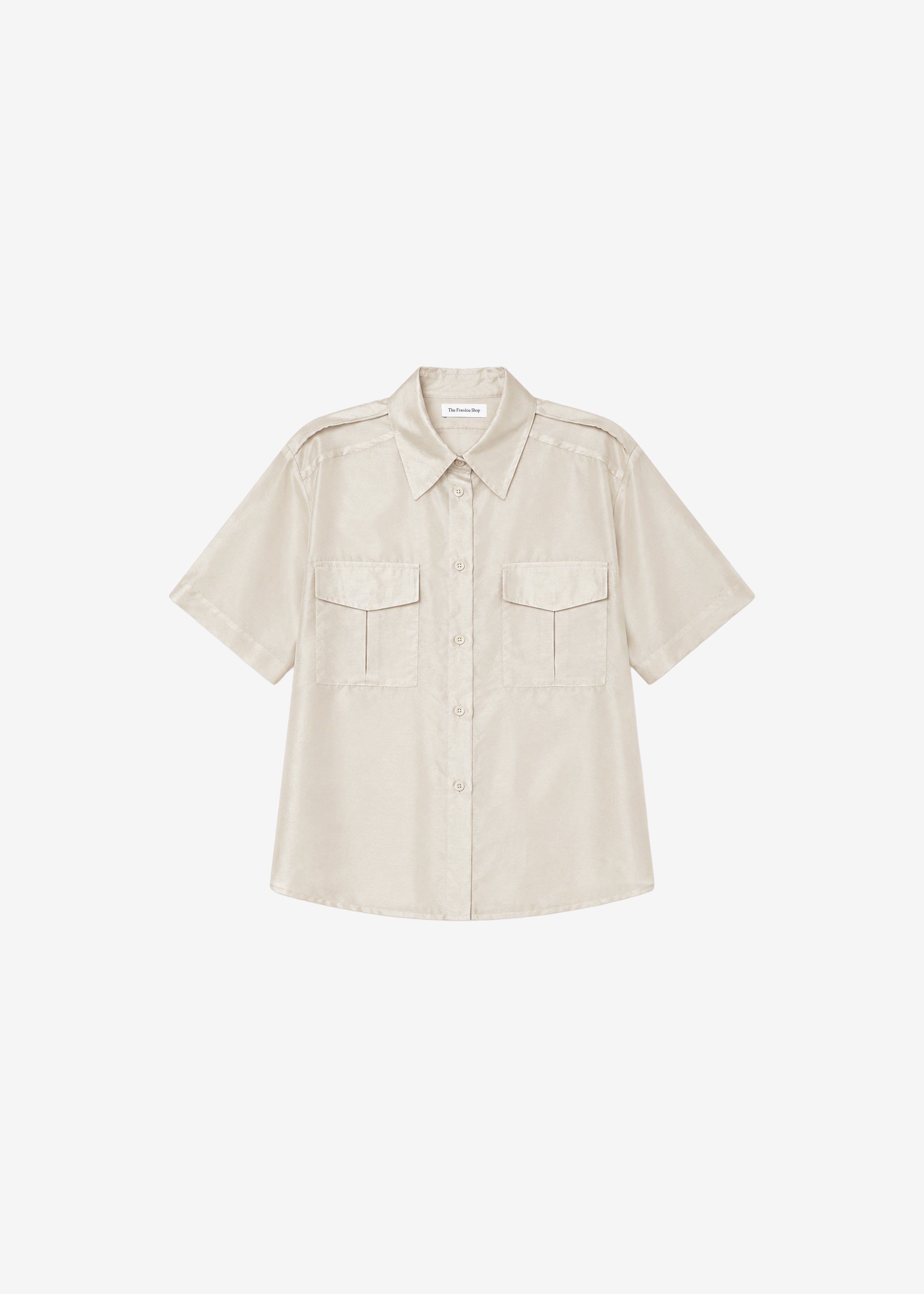 Aduna Satin Utility Shirt - Light Beige - 9