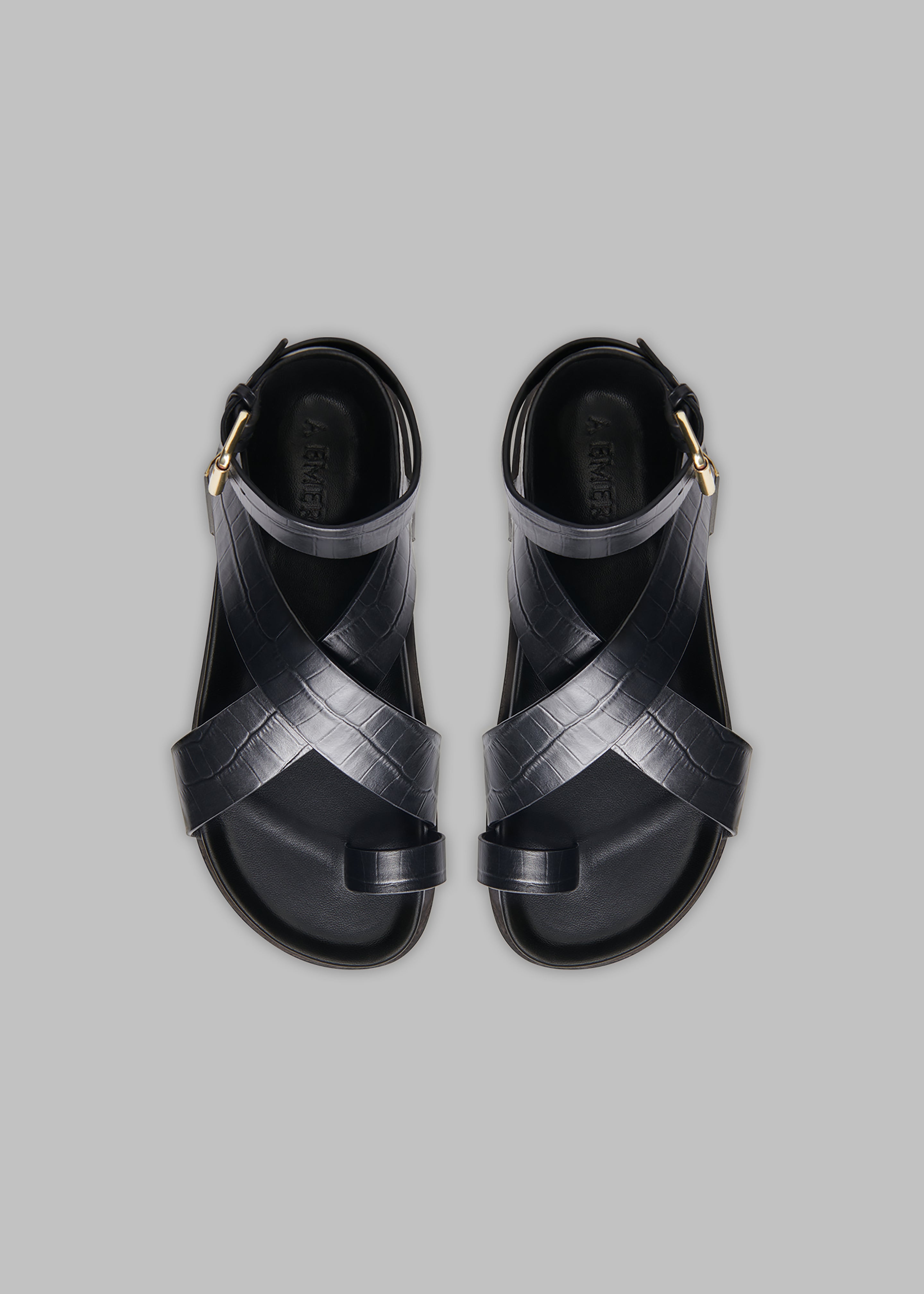 Amazon.com | Cole Haan Fraya Sandal Black Leather 6.5 B (M) | Flats