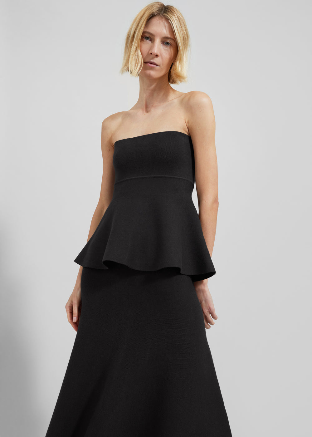 Agathe Knit Bustier - Black - 1