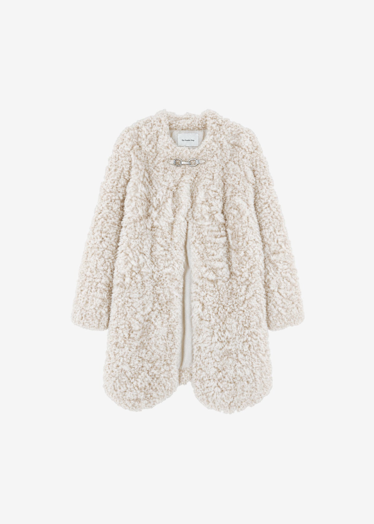 Aida Fur Collarless Short Coat - Ivory