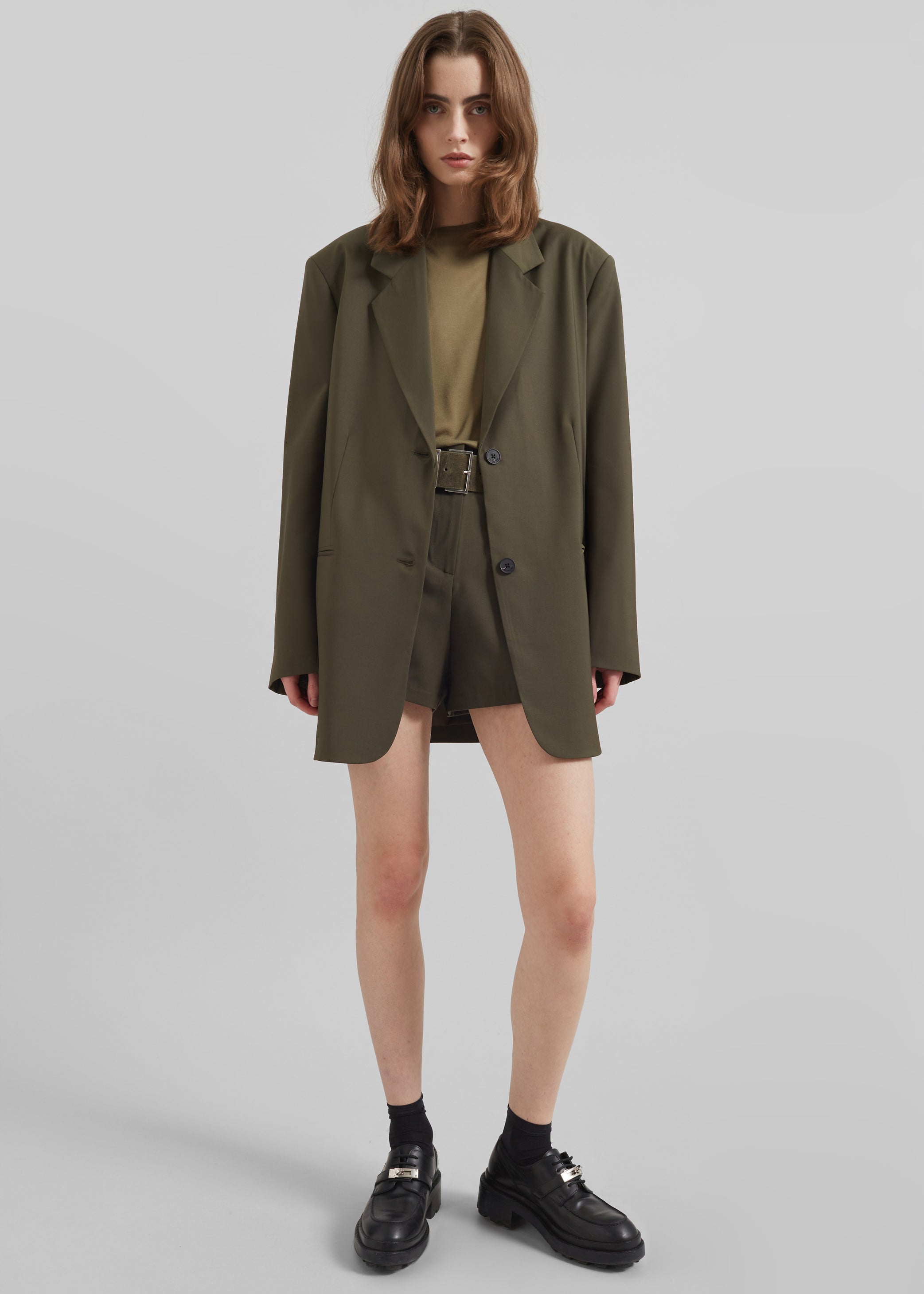 Shop the look image for Aiden Wool Blend Blazer - Khaki