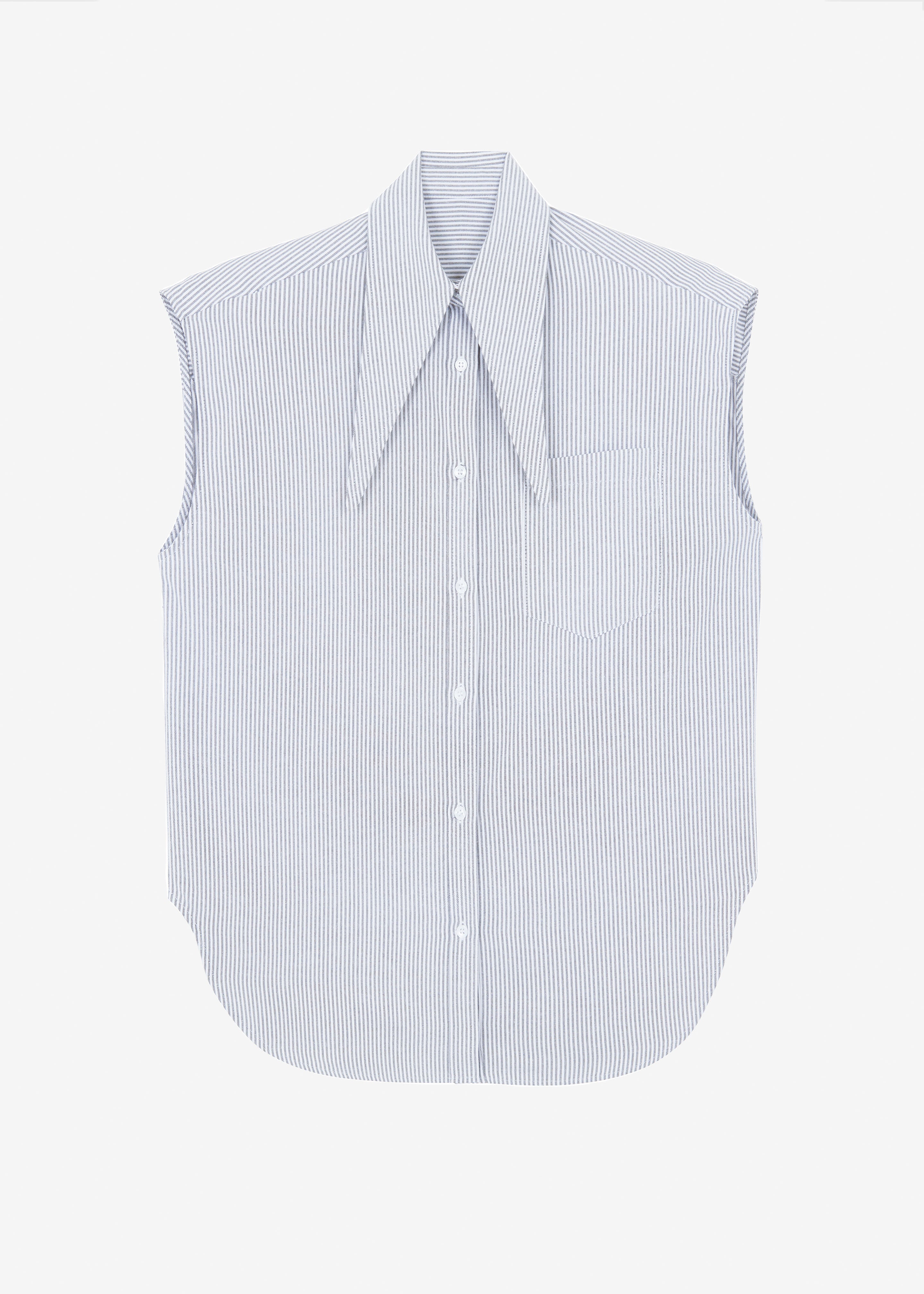 Aiden Long Collar Shirt - Grey Stripe - 10