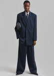 Aiden Twill Blazer - Navy/White Pinstripe