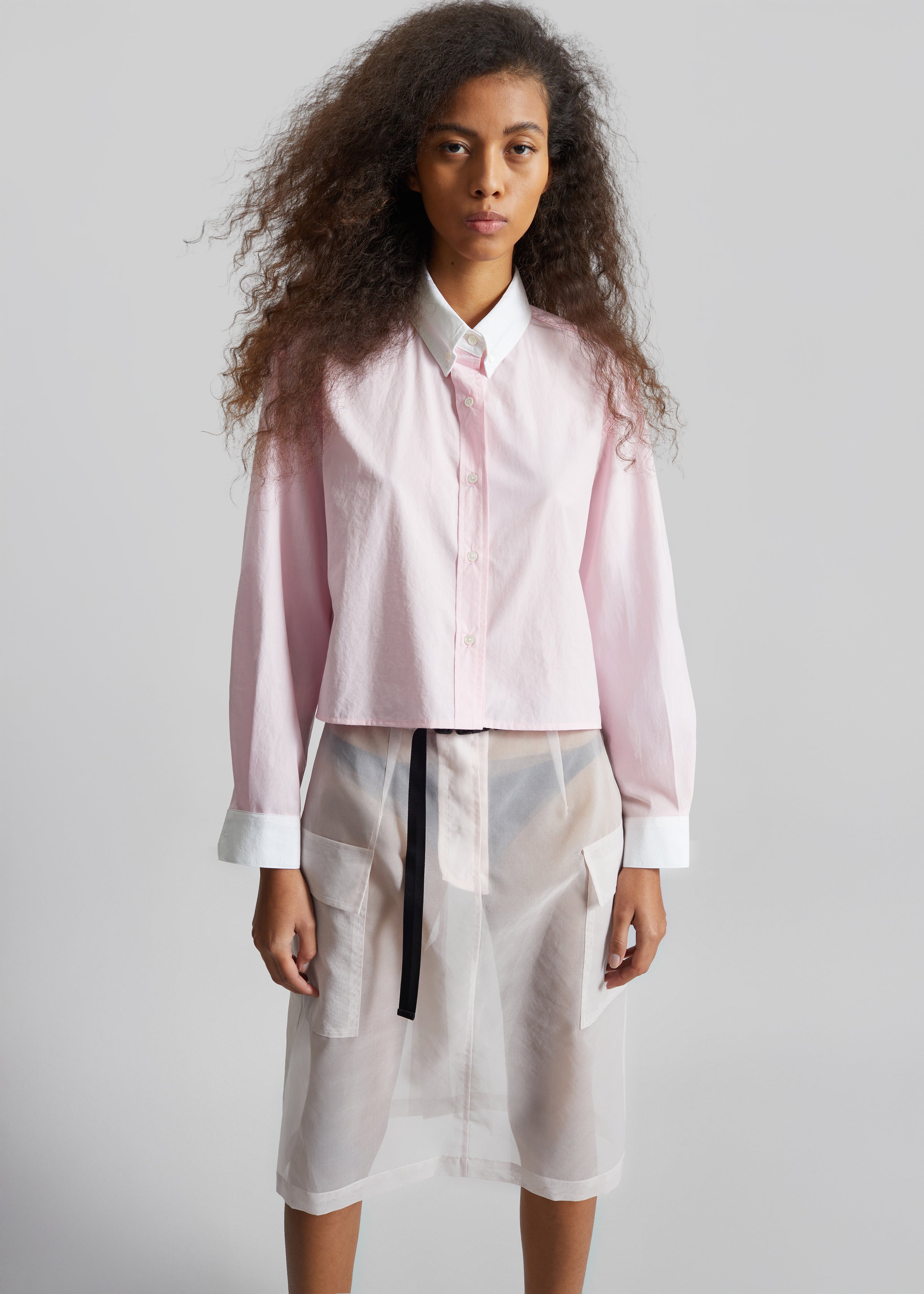 Aix Cropped Boxy Shirt - Pink – The Frankie Shop