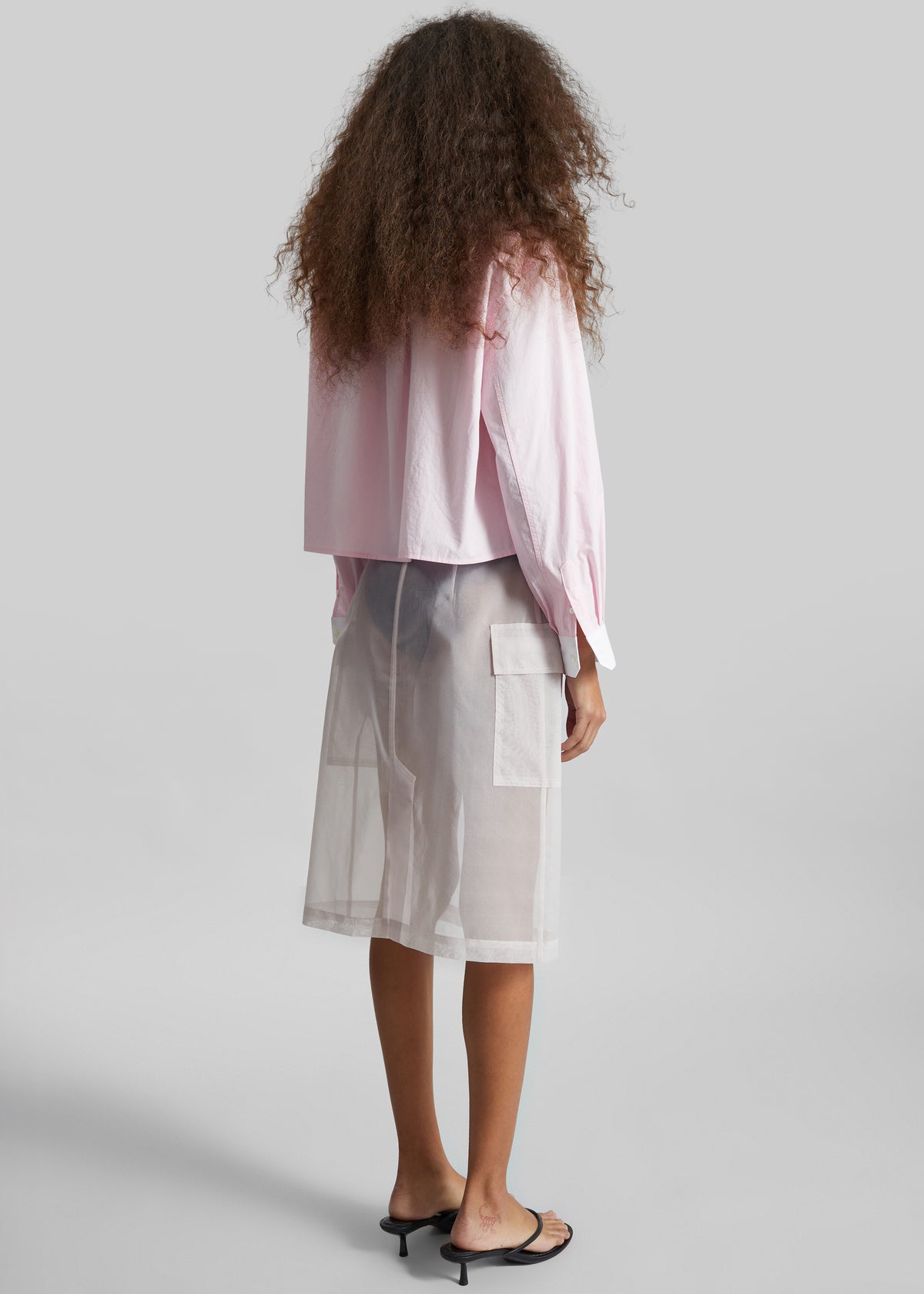 Aix Cropped Boxy Shirt - Pink - 5