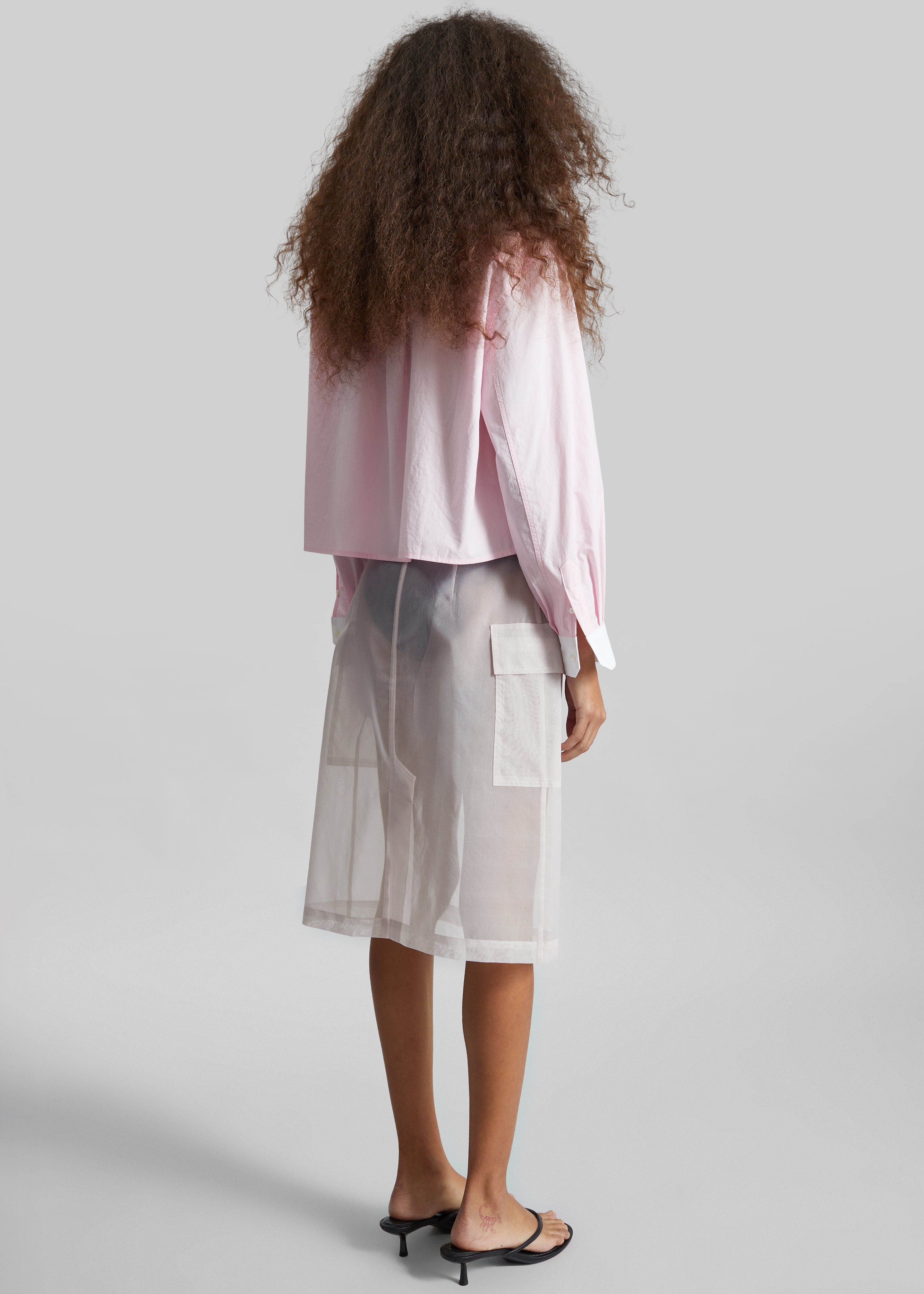Aix Cropped Boxy Shirt - Pink - 5