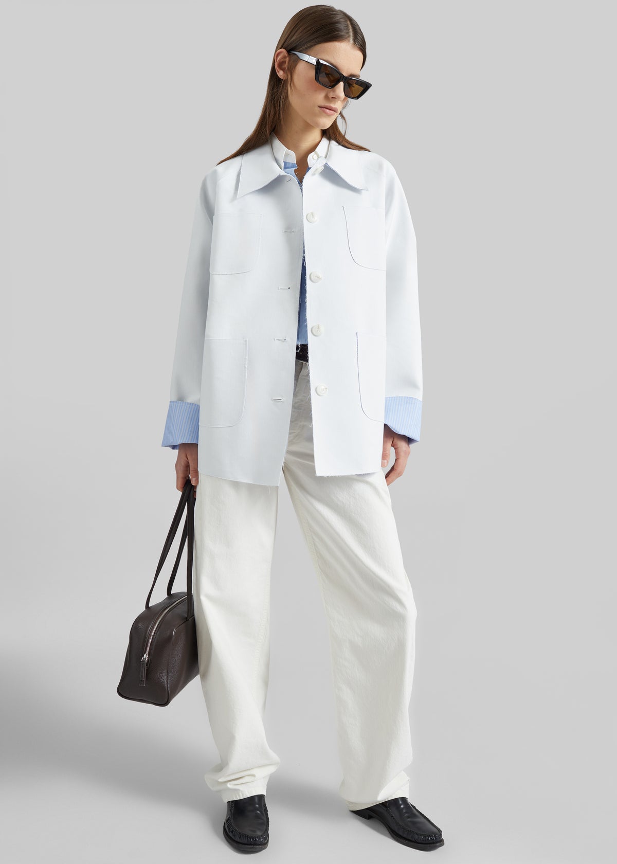 Aix Cropped Boxy Shirt - Sky Blue - 7
