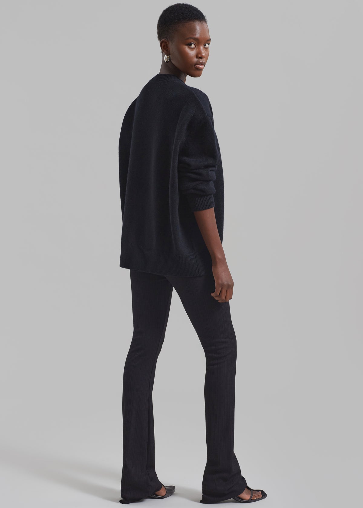 Akimi Ribbed Pants - Black - 8