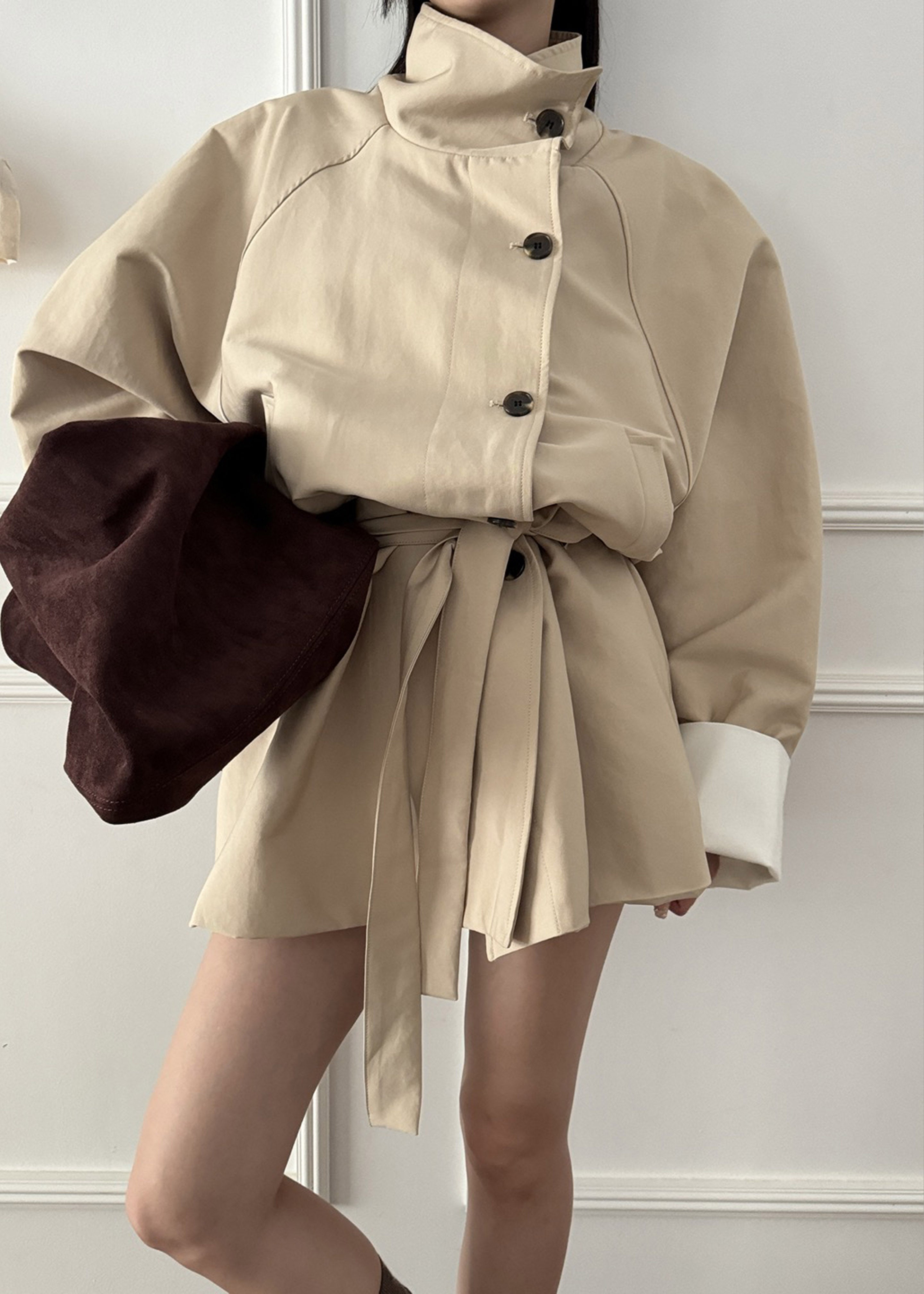 Alberta Short Trench - Beige - 15