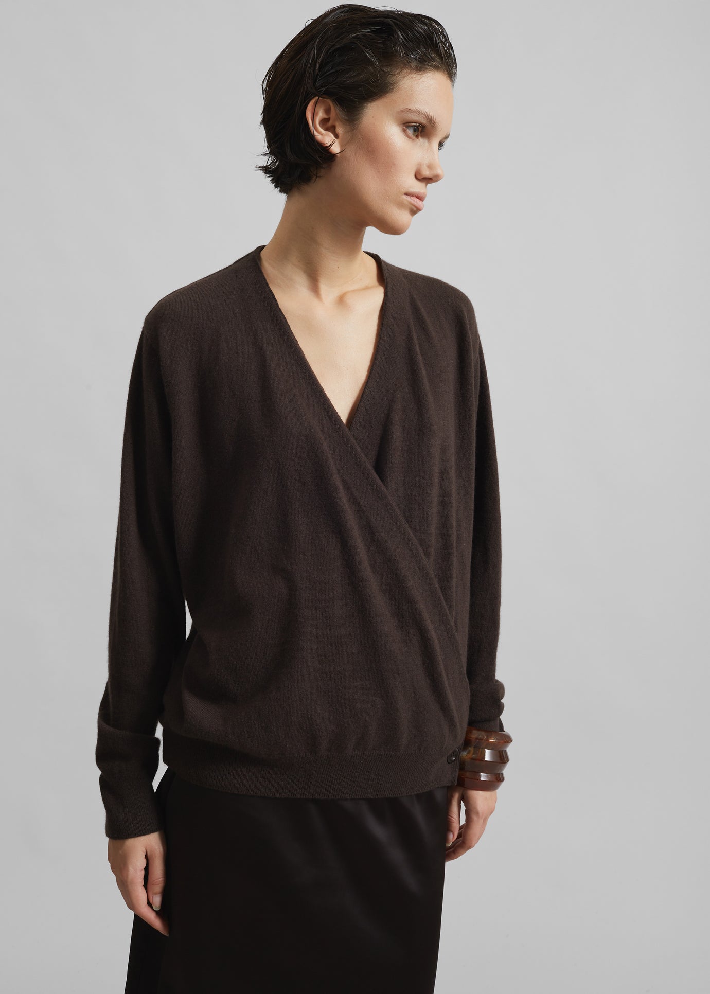 Albi Wrap Cardigan - Brown