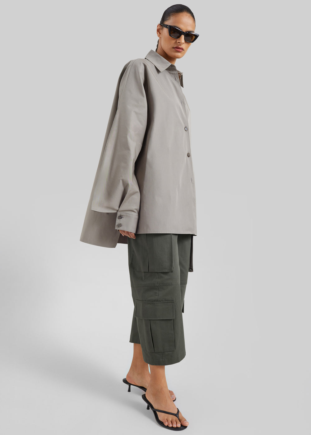 Alda Oversized Long Shirt - Taupe