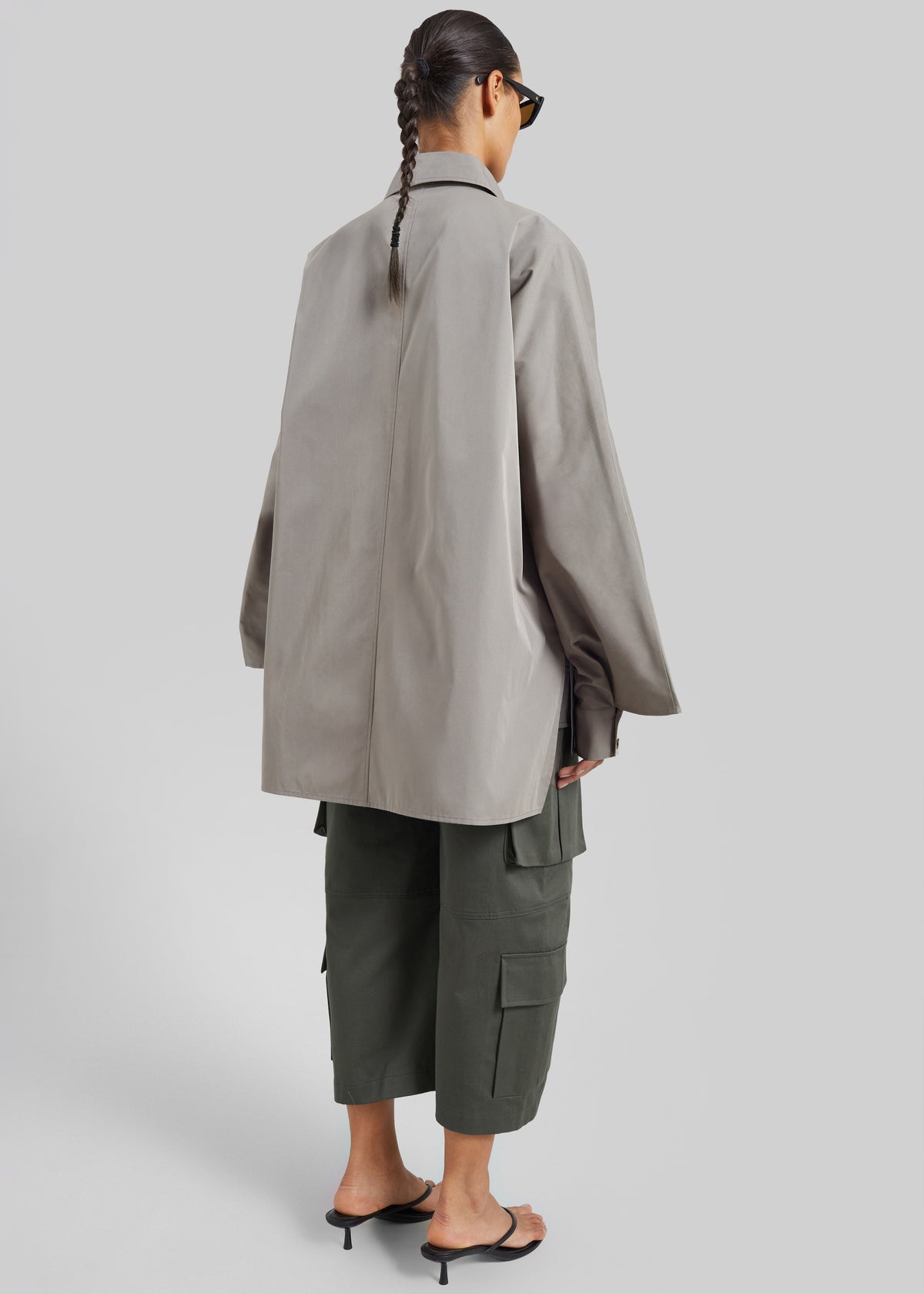 Alda Oversized Long Shirt - Taupe - 7
