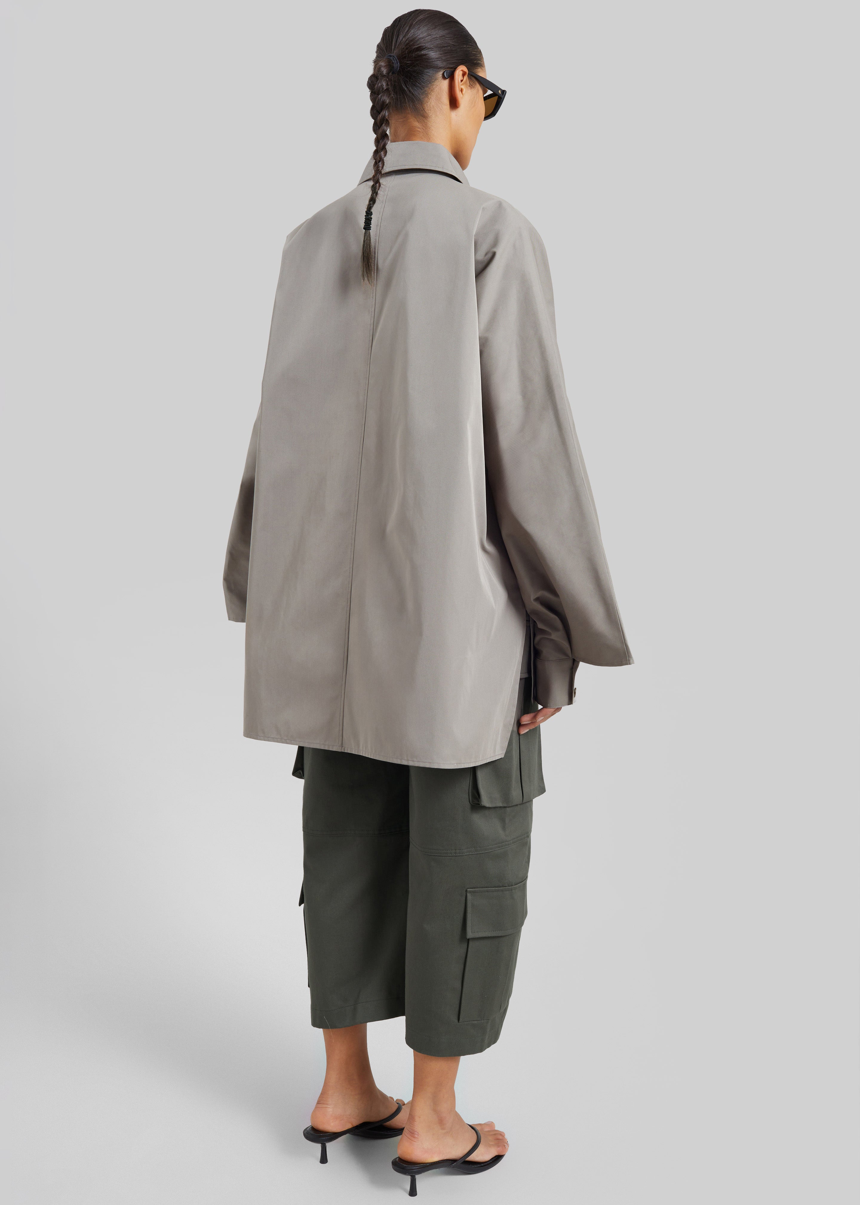Alda Oversized Long Shirt - Taupe - 7
