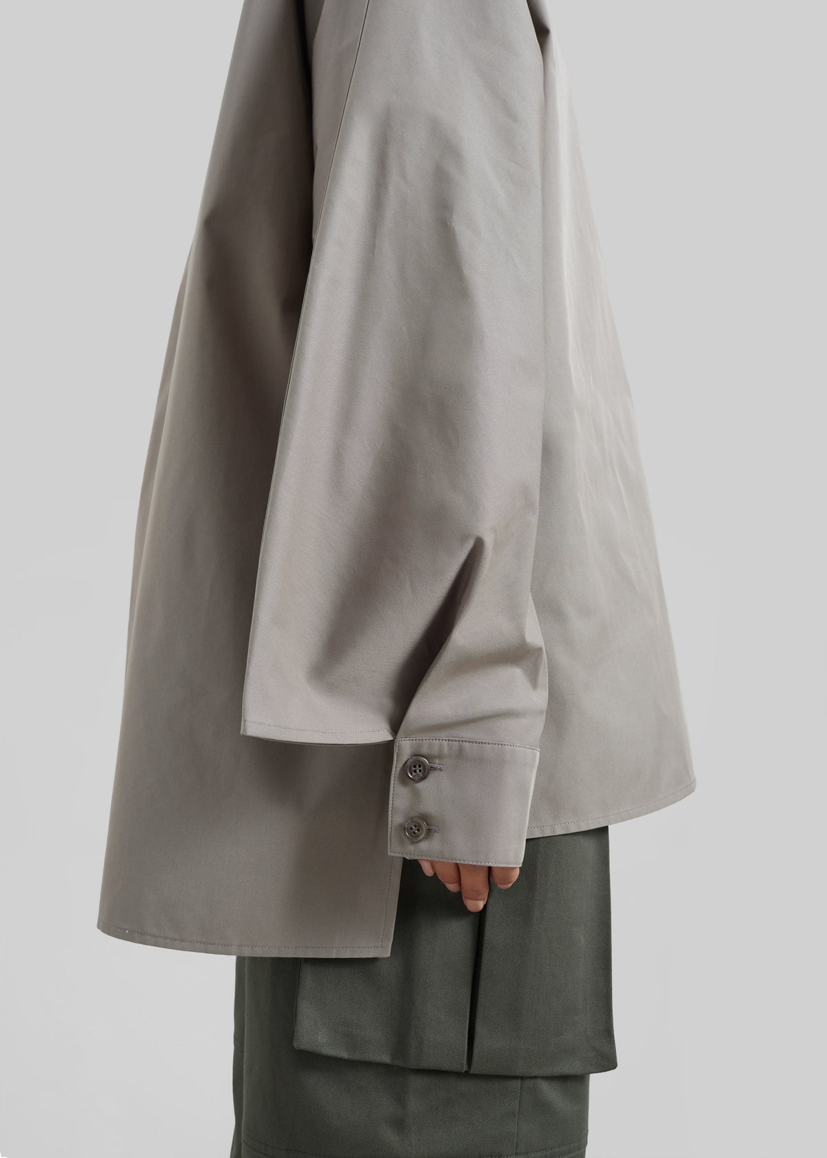 Alda Oversized Long Shirt - Taupe - 5