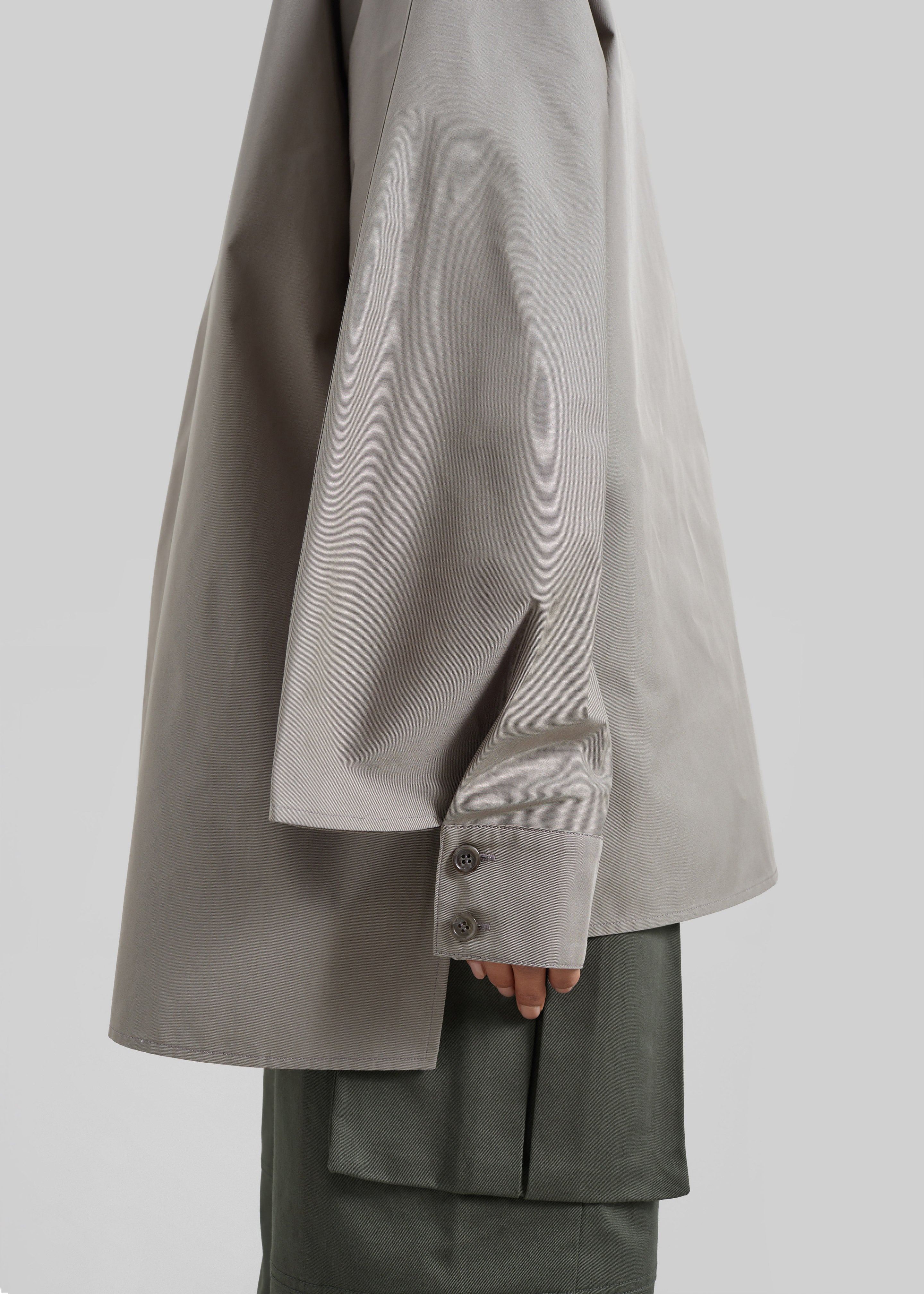Alda Oversized Long Shirt - Taupe - 5
