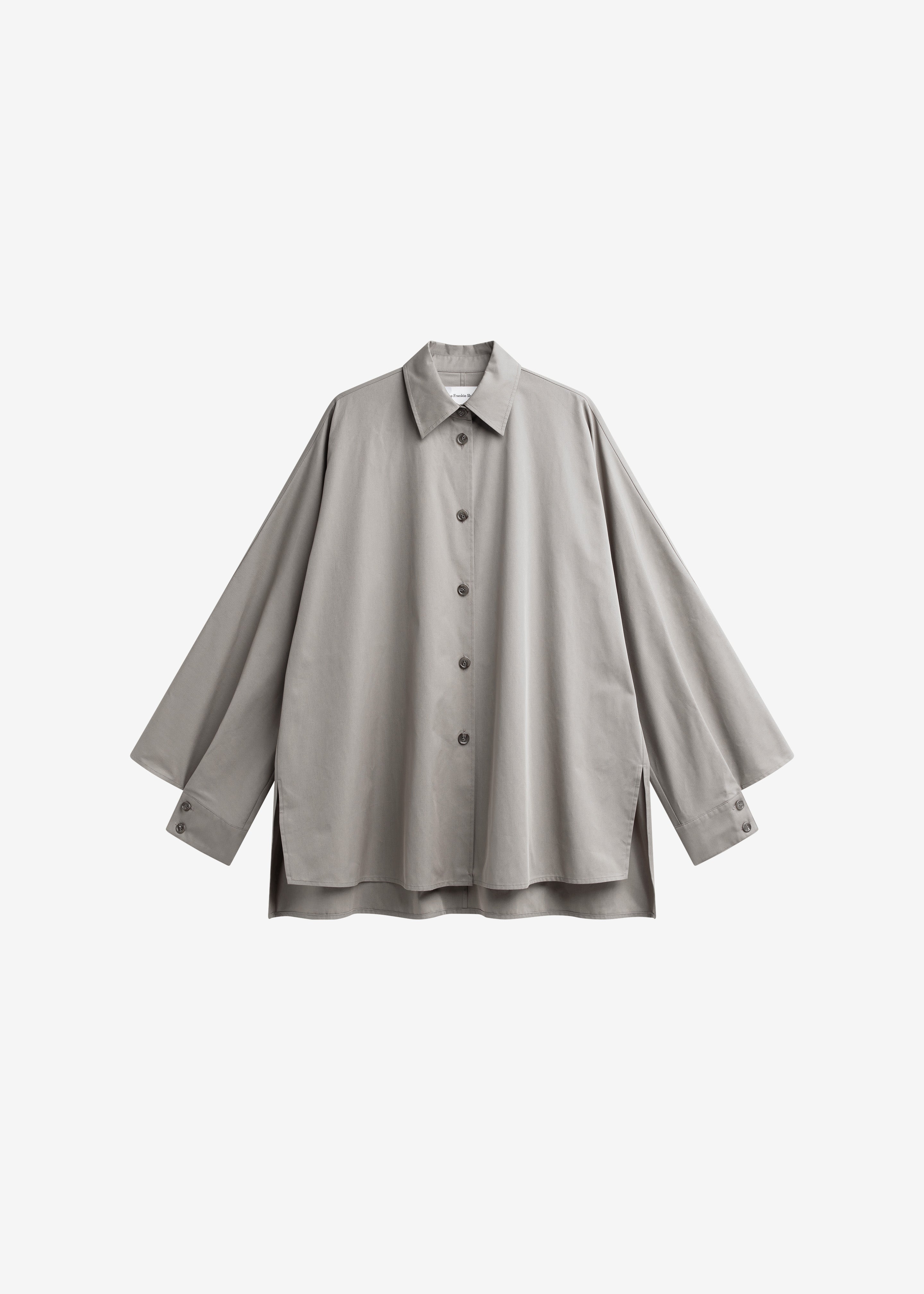 Alda Oversized Long Shirt - Taupe - 8